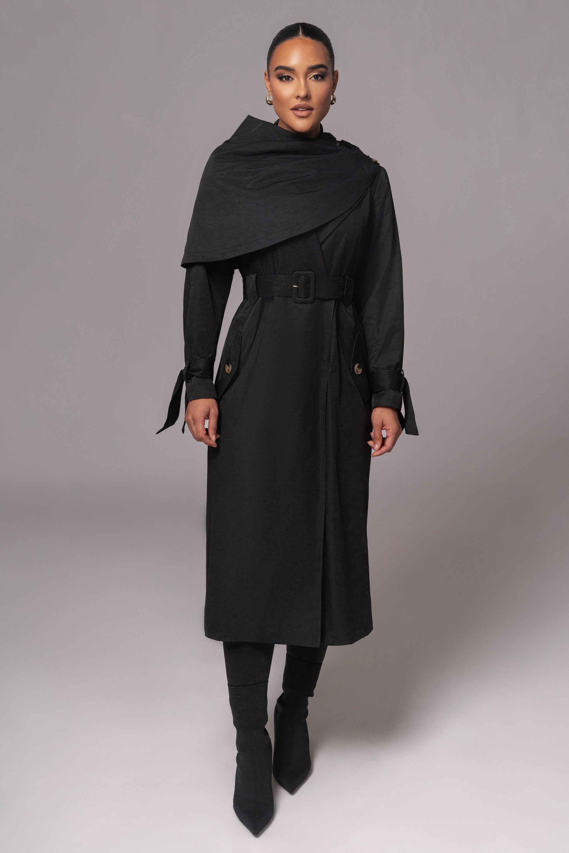 Black The Classic Trench Coat JLUXLABEL