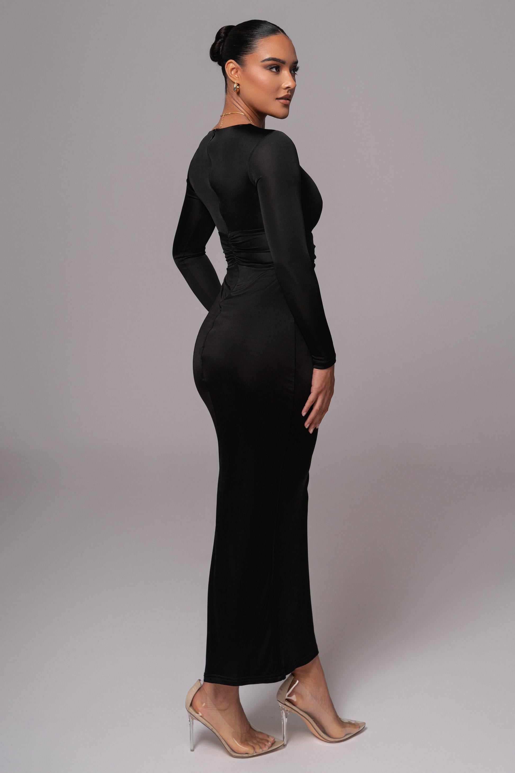 Black Soiree Cutout Maxi Dress JLUXLABEL