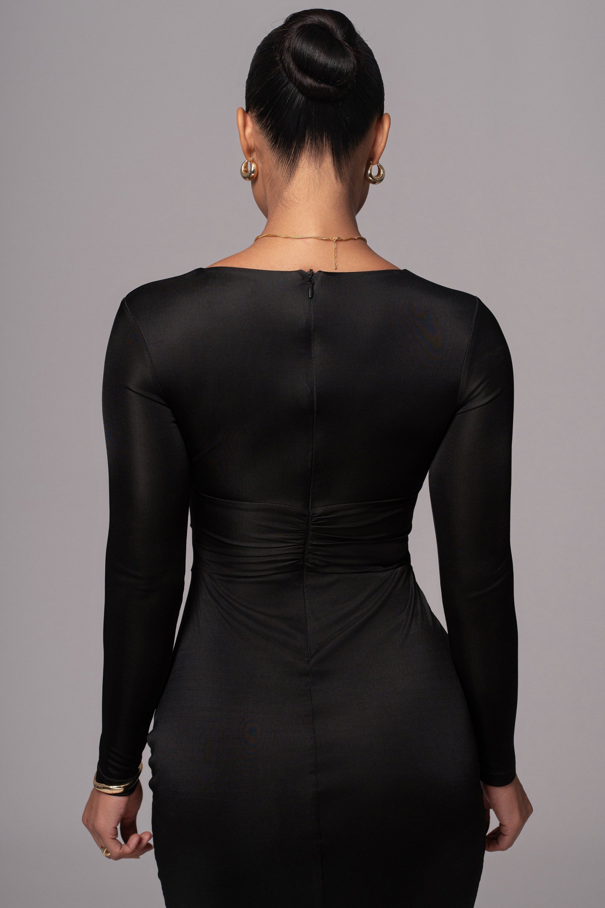 Black Soiree Cutout Maxi Dress JLUXLABEL