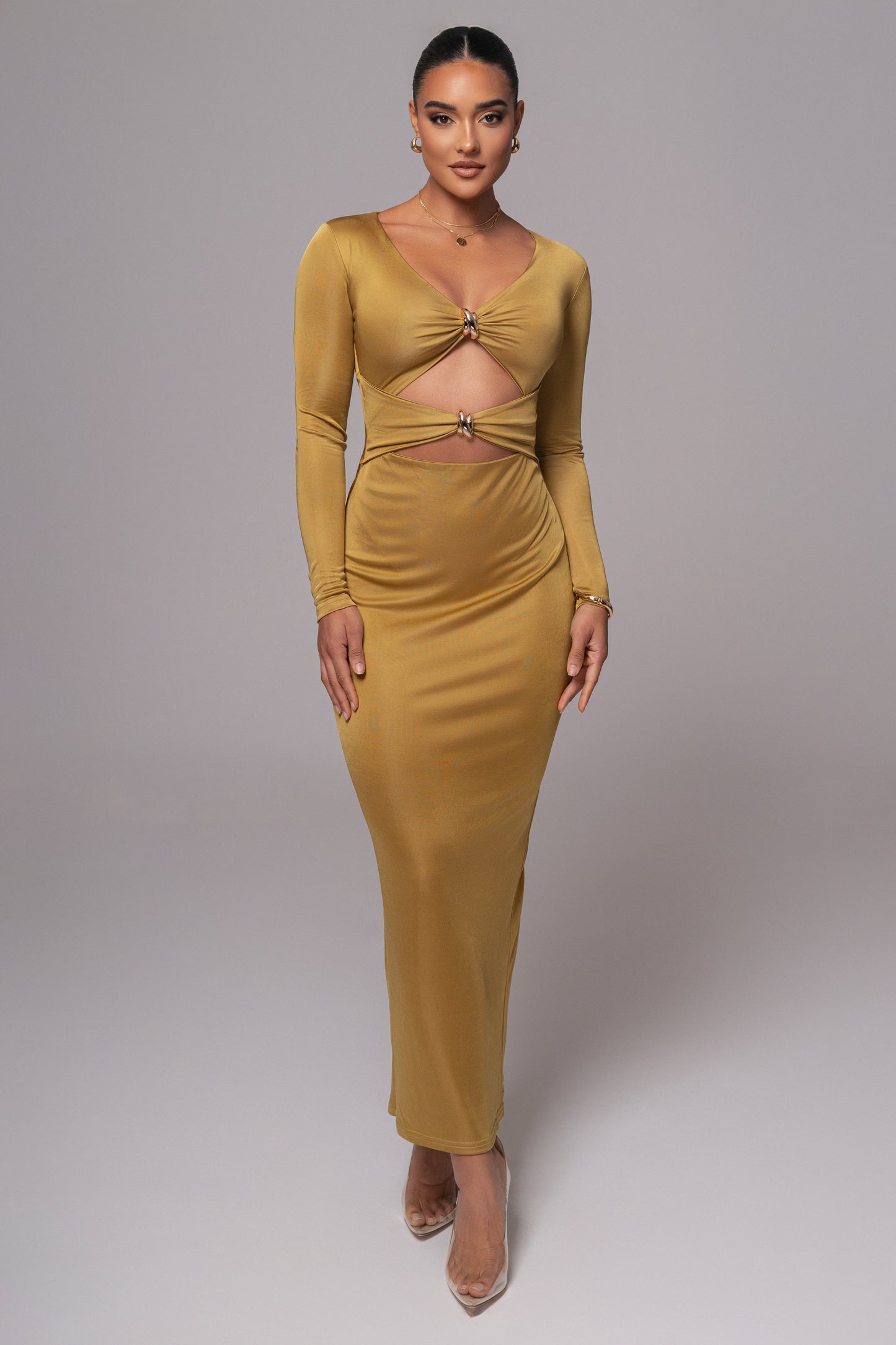 Lime Soiree Cutout Maxi Dress JLUXLABEL