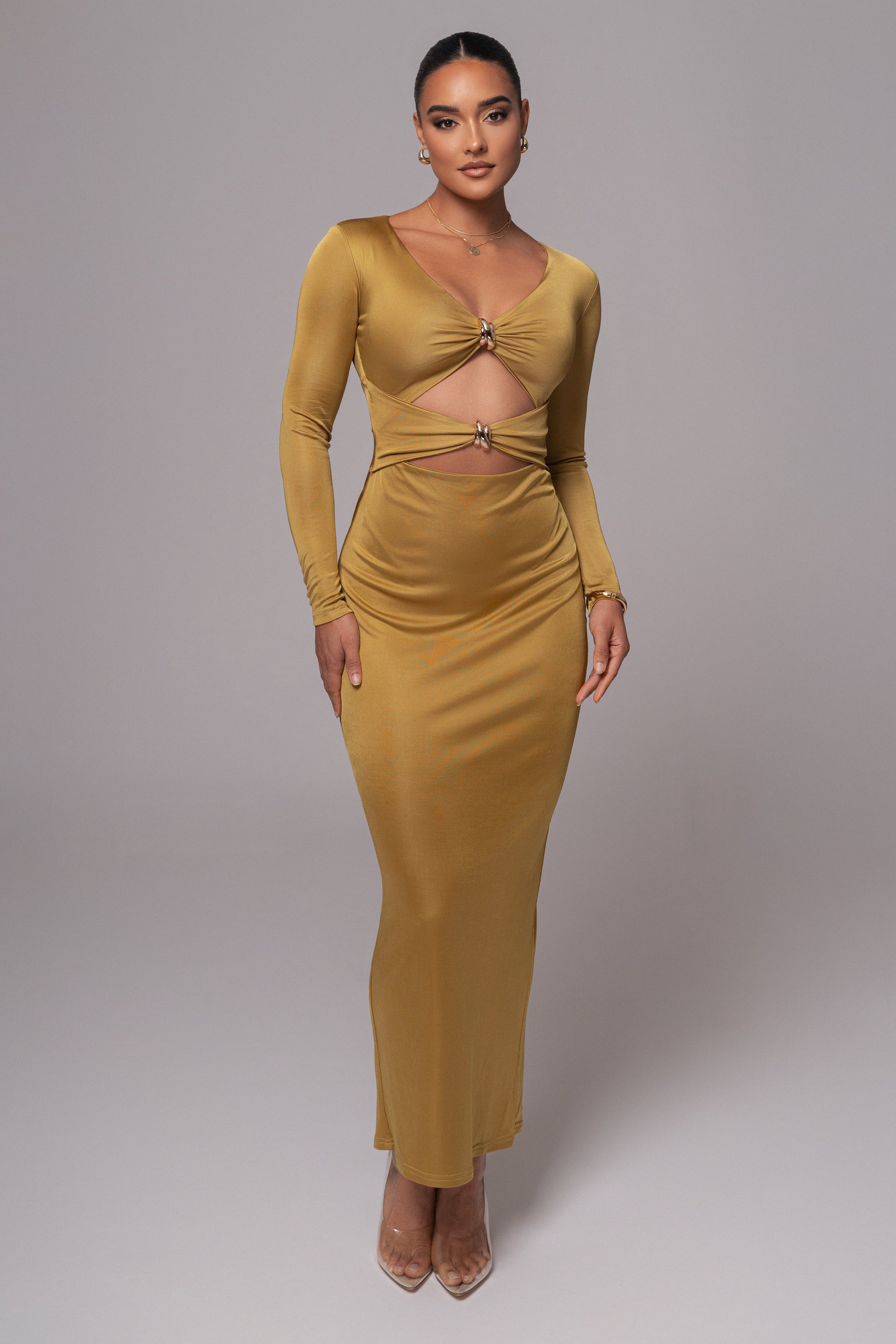 Lime Soiree Cutout Maxi Dress JLUXLABEL