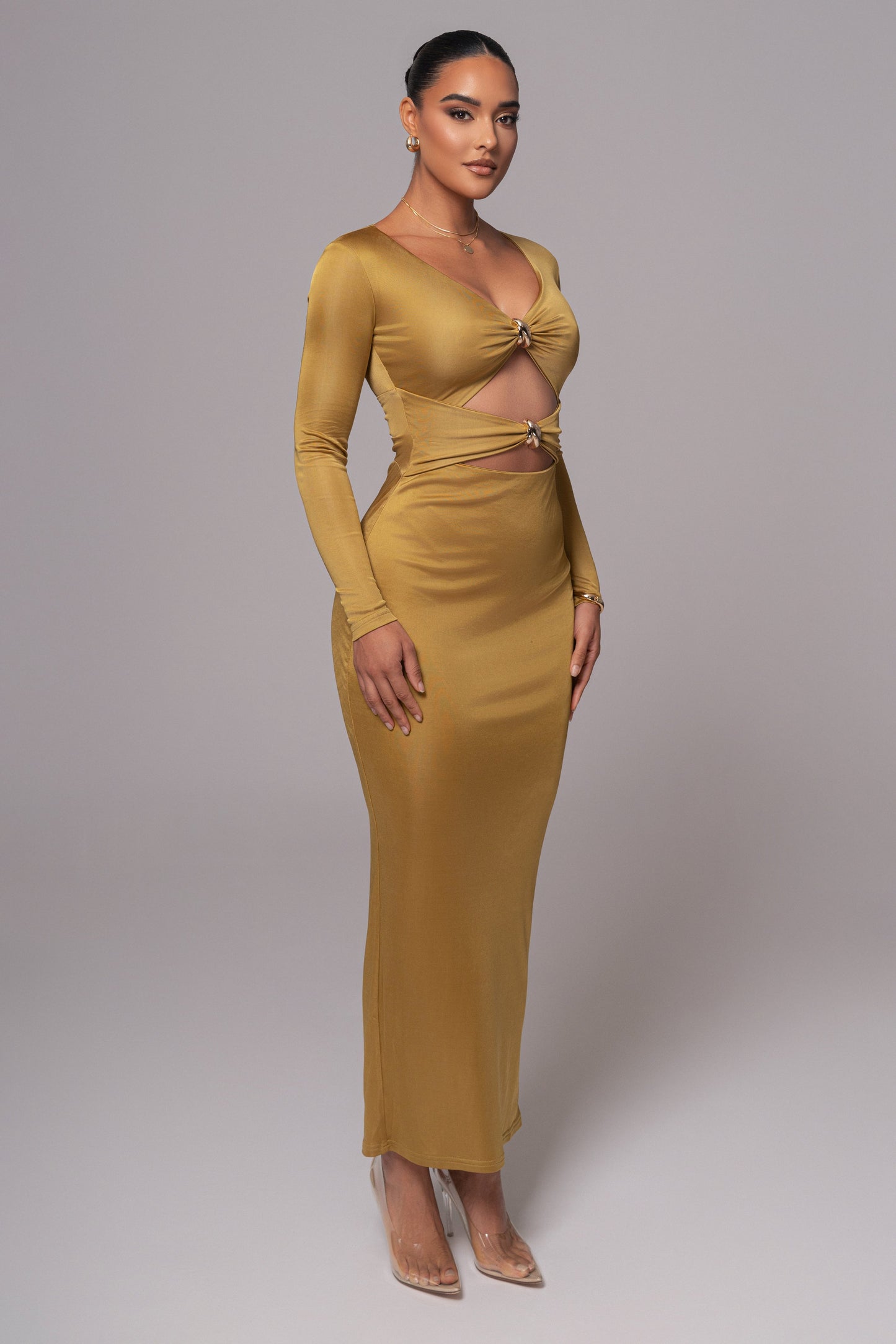 Lime Soiree Cutout Maxi Dress JLUXLABEL