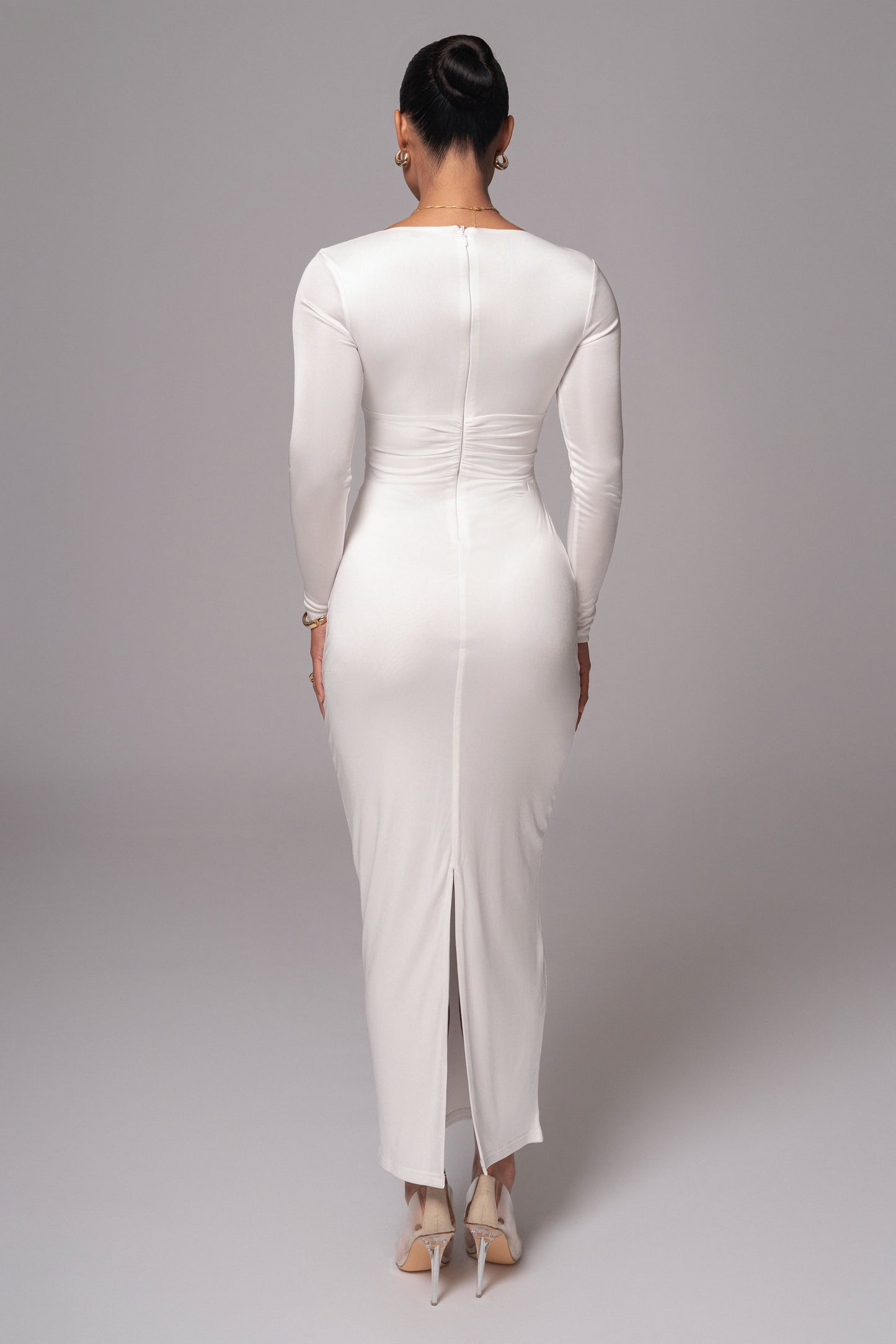 Ivory Soiree Cutout Maxi Dress JLUXLABEL