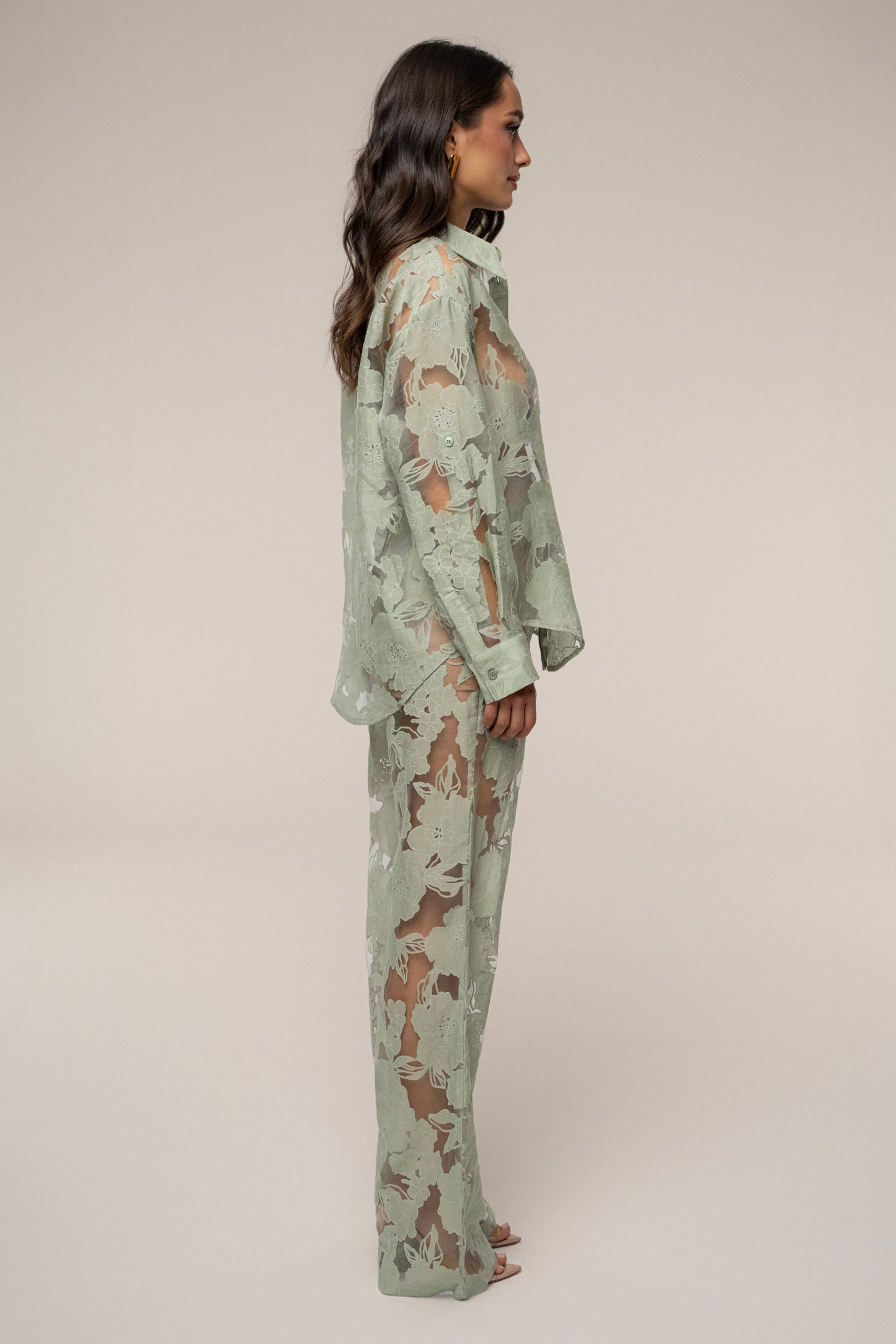 PRE-ORDER Sage Organza Floral Pant NEWFASHIONEDGE