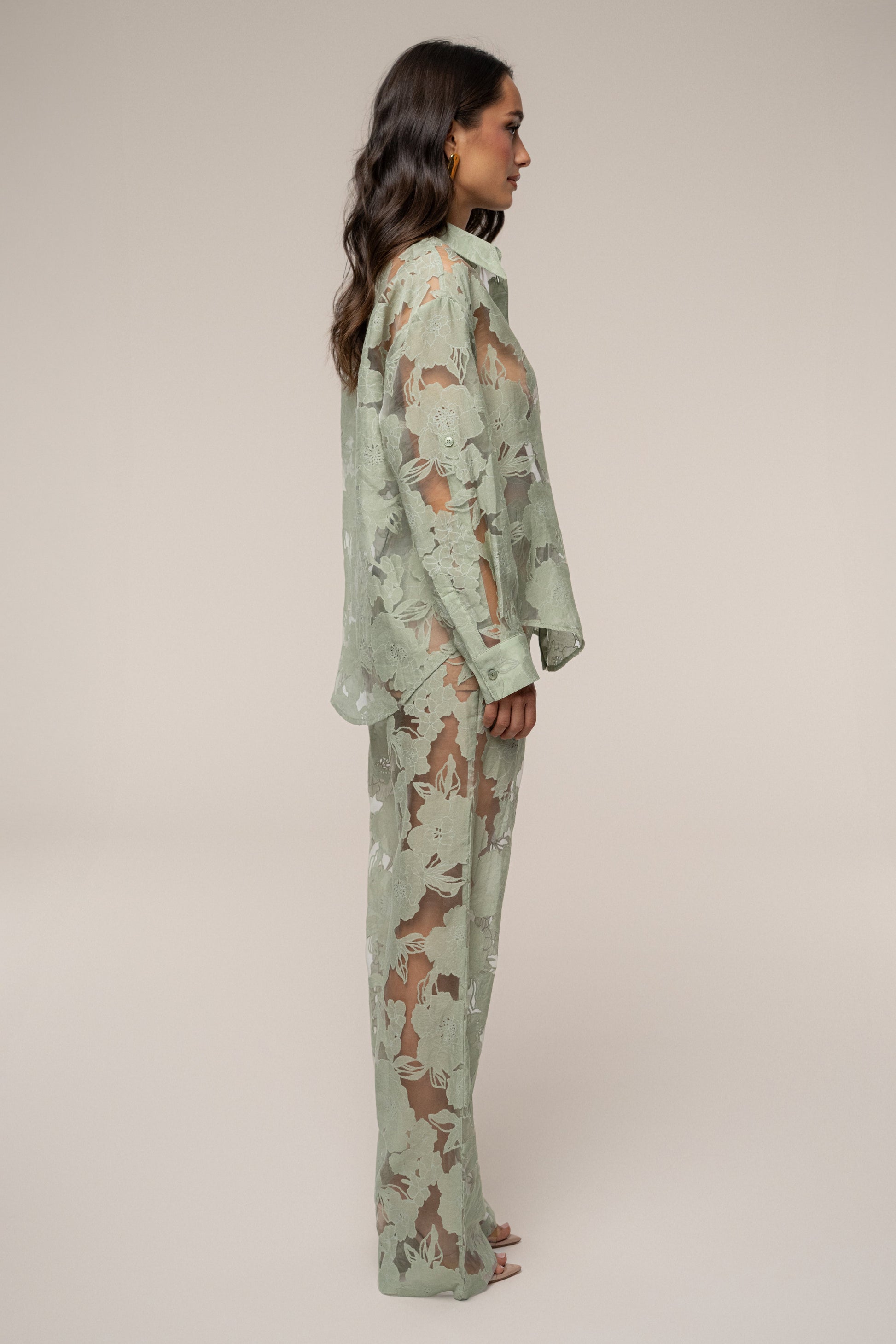 PRE-ORDER Sage Organza Floral Pant NEWFASHIONEDGE