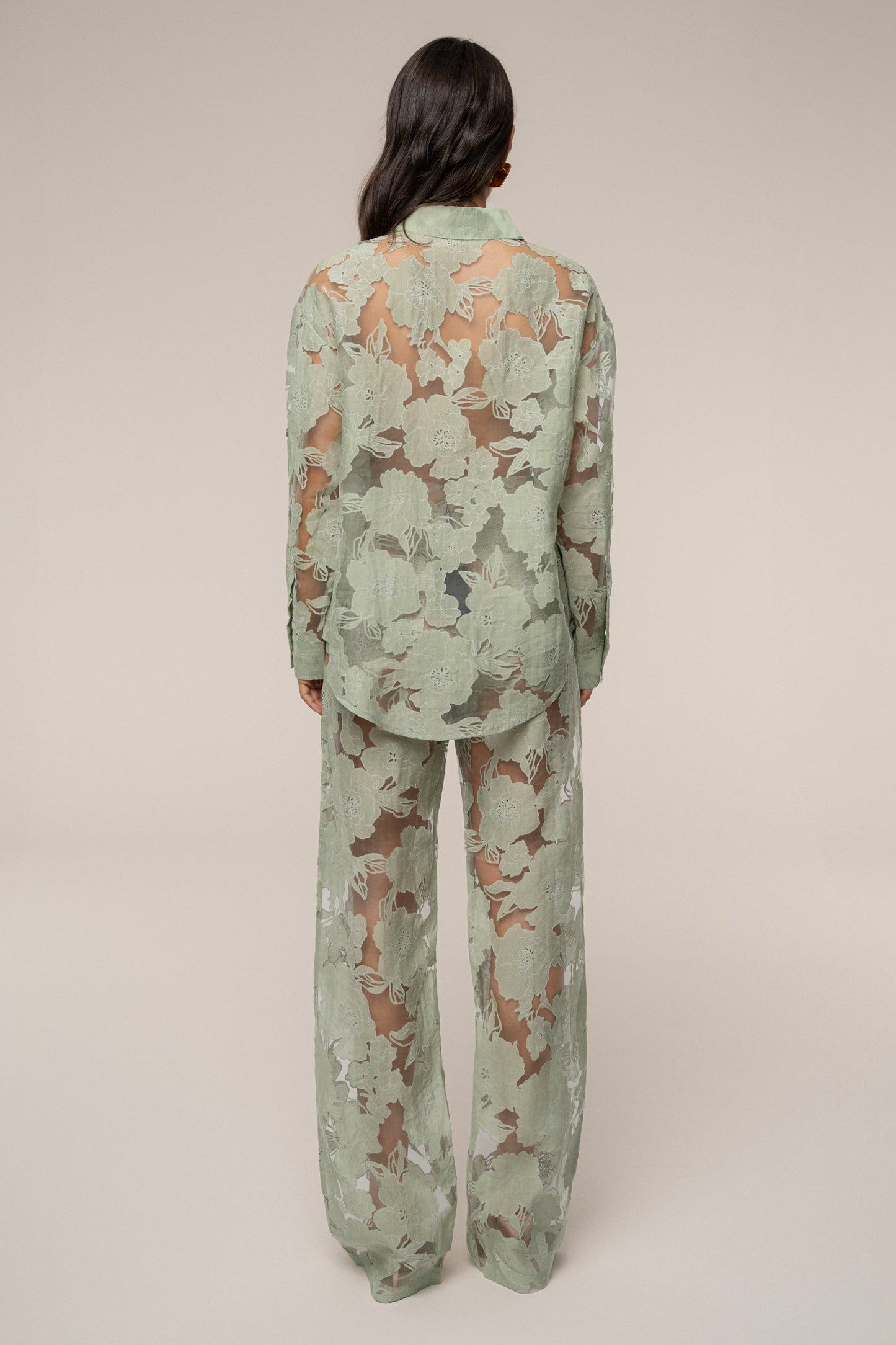 PRE-ORDER Sage Organza Floral Blouse NEWFASHIONEDGE