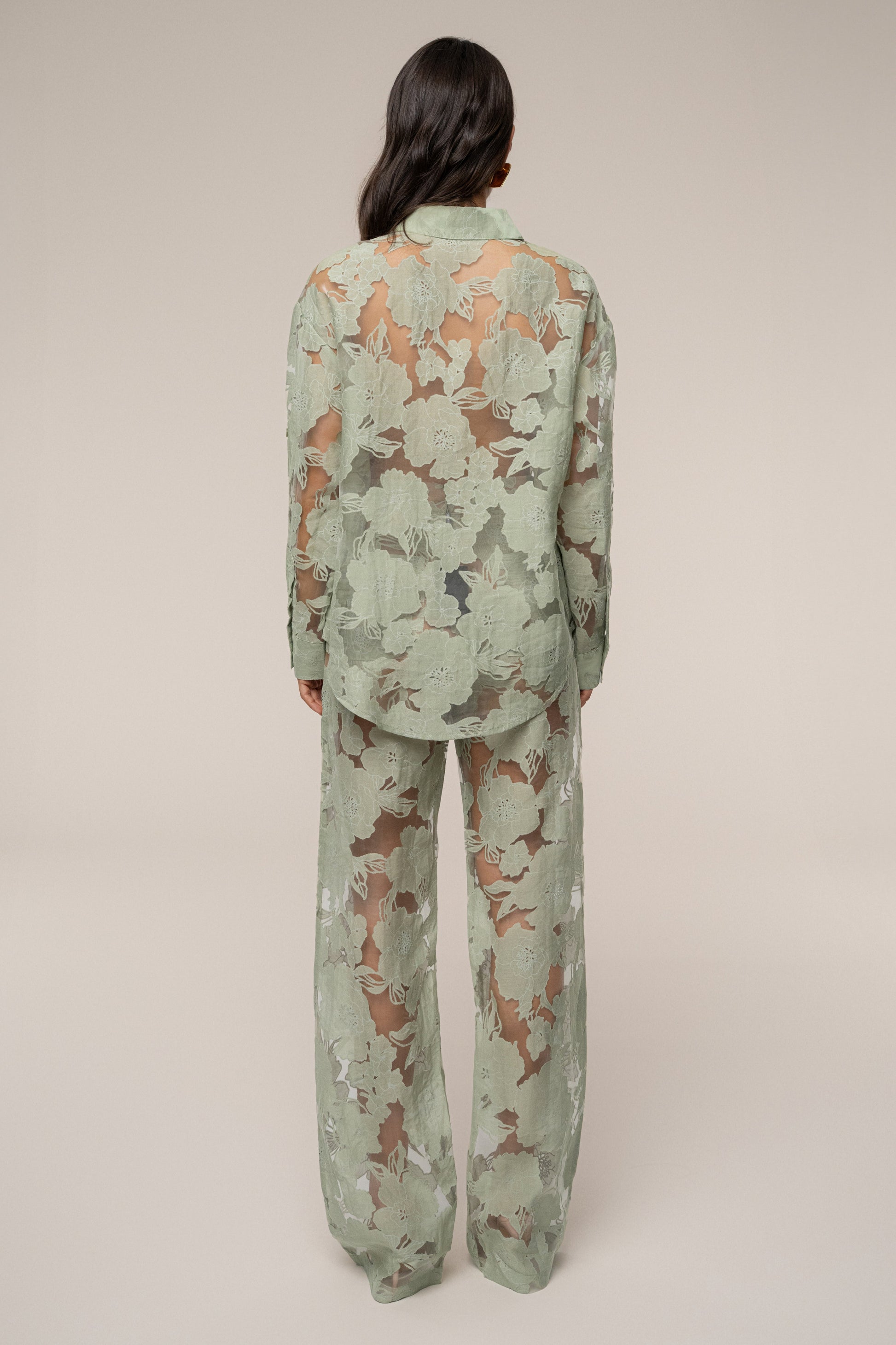 PRE-ORDER Sage Organza Floral Pant NEWFASHIONEDGE