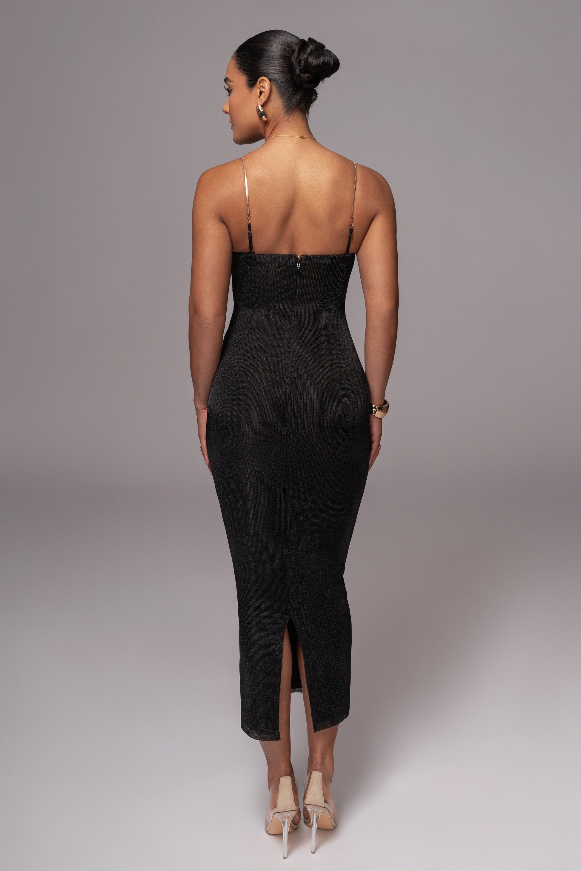 Black Twilight Elegance Maxi Dress JLUXLABEL