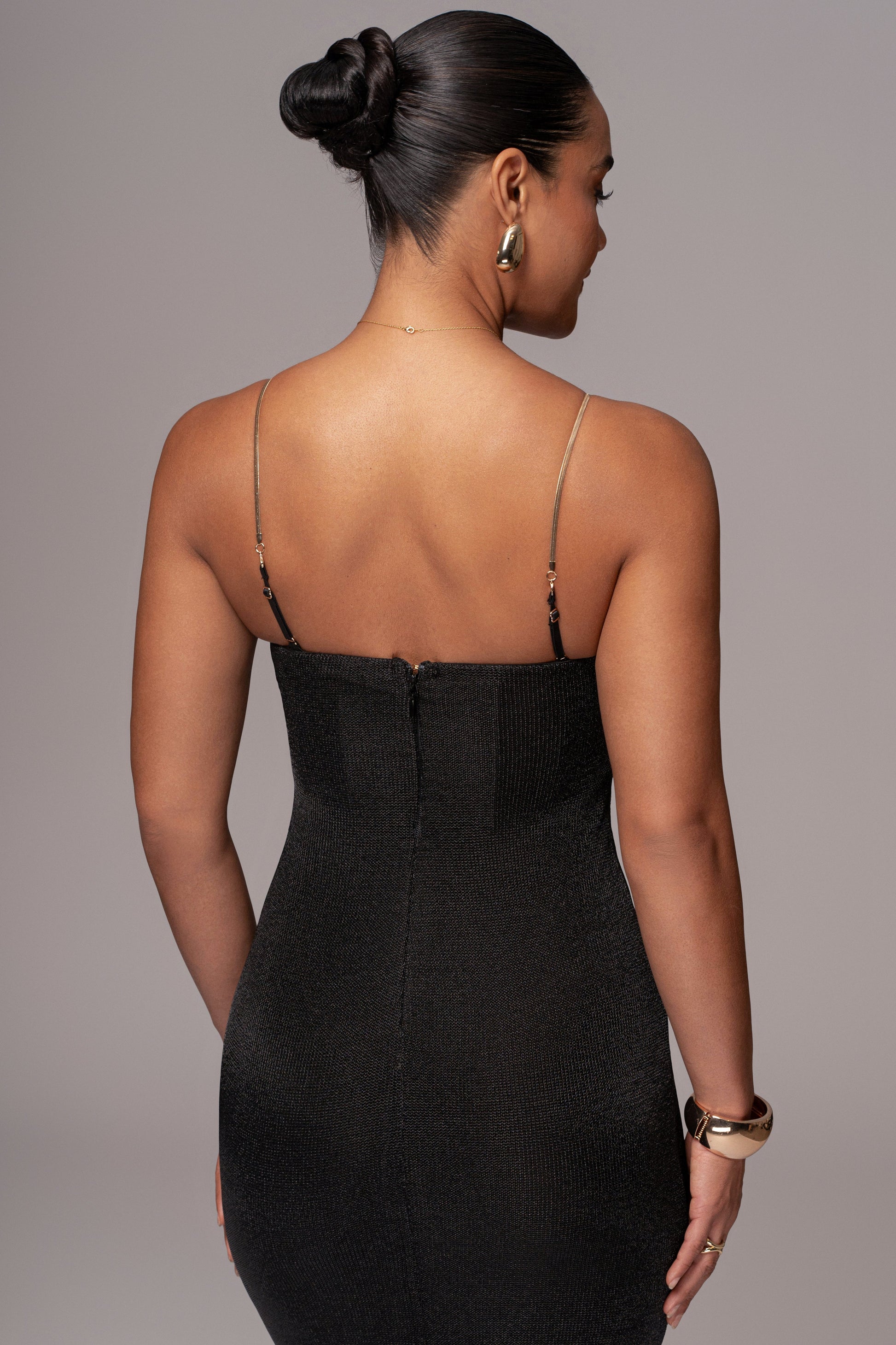 Black Twilight Elegance Maxi Dress JLUXLABEL