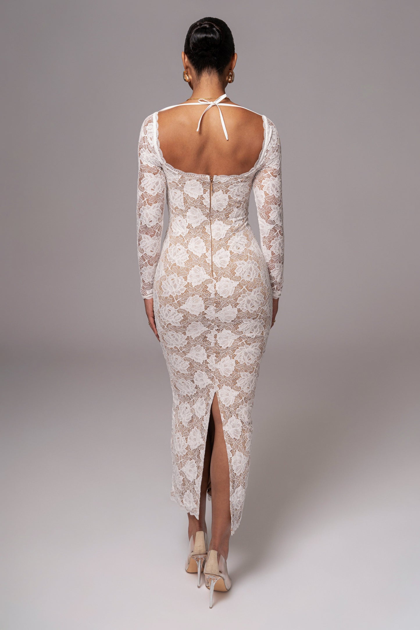 Ivory Lace Sweetheart Maxi Dress JLUXLABEL