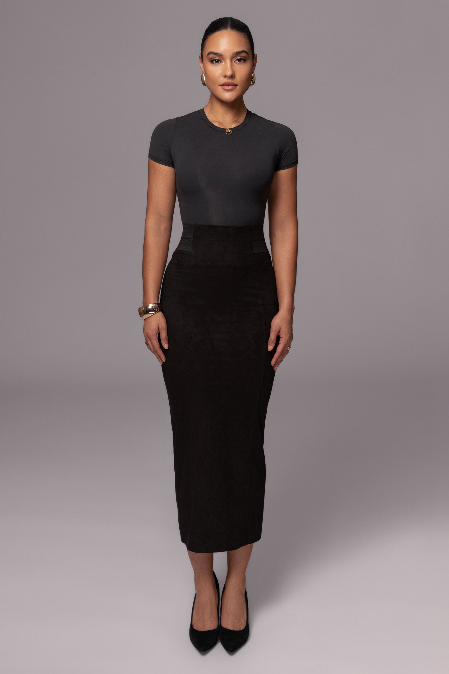 Black Phoenix Suede Skirt JLUXLABEL