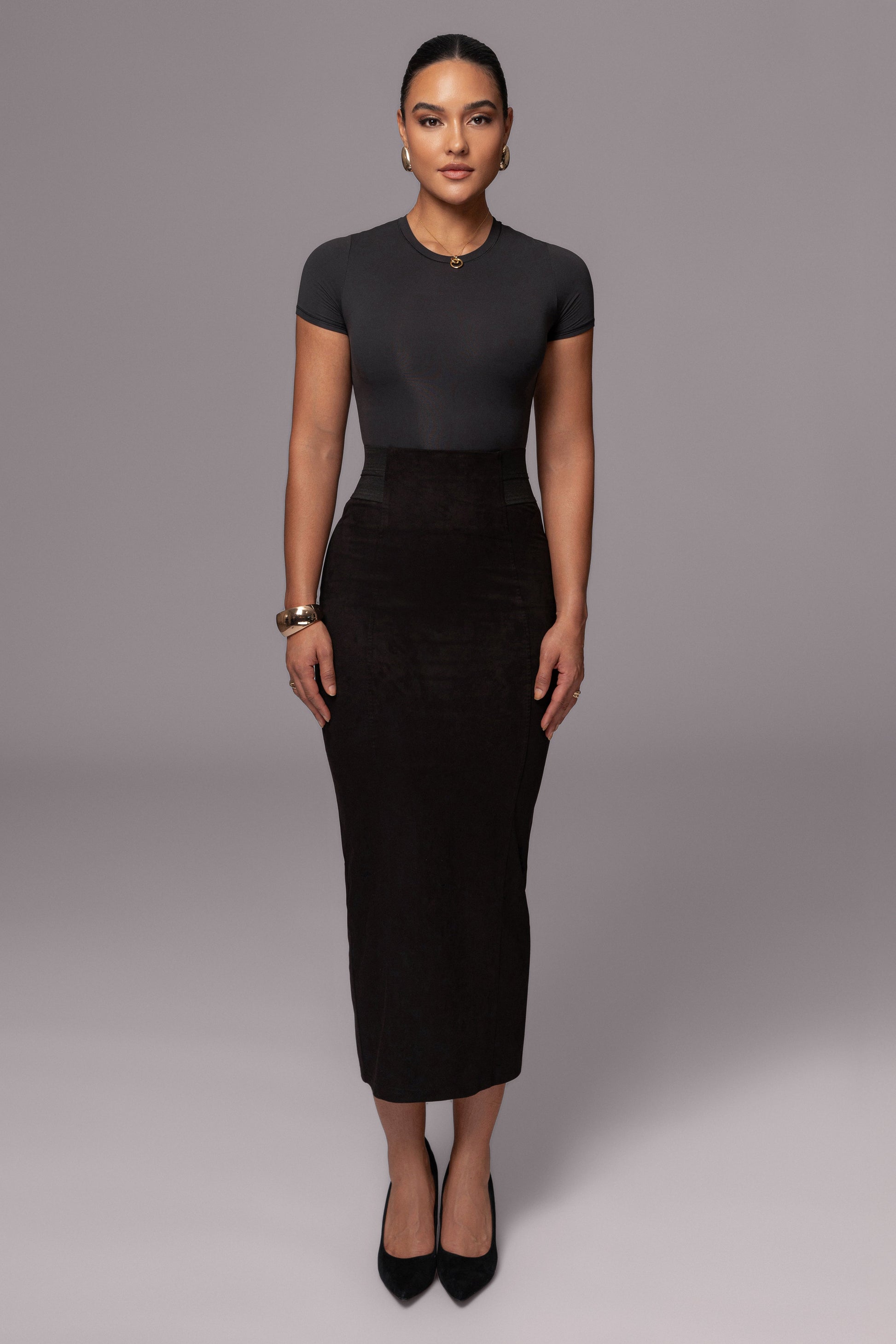 Black Phoenix Suede Skirt JLUXLABEL