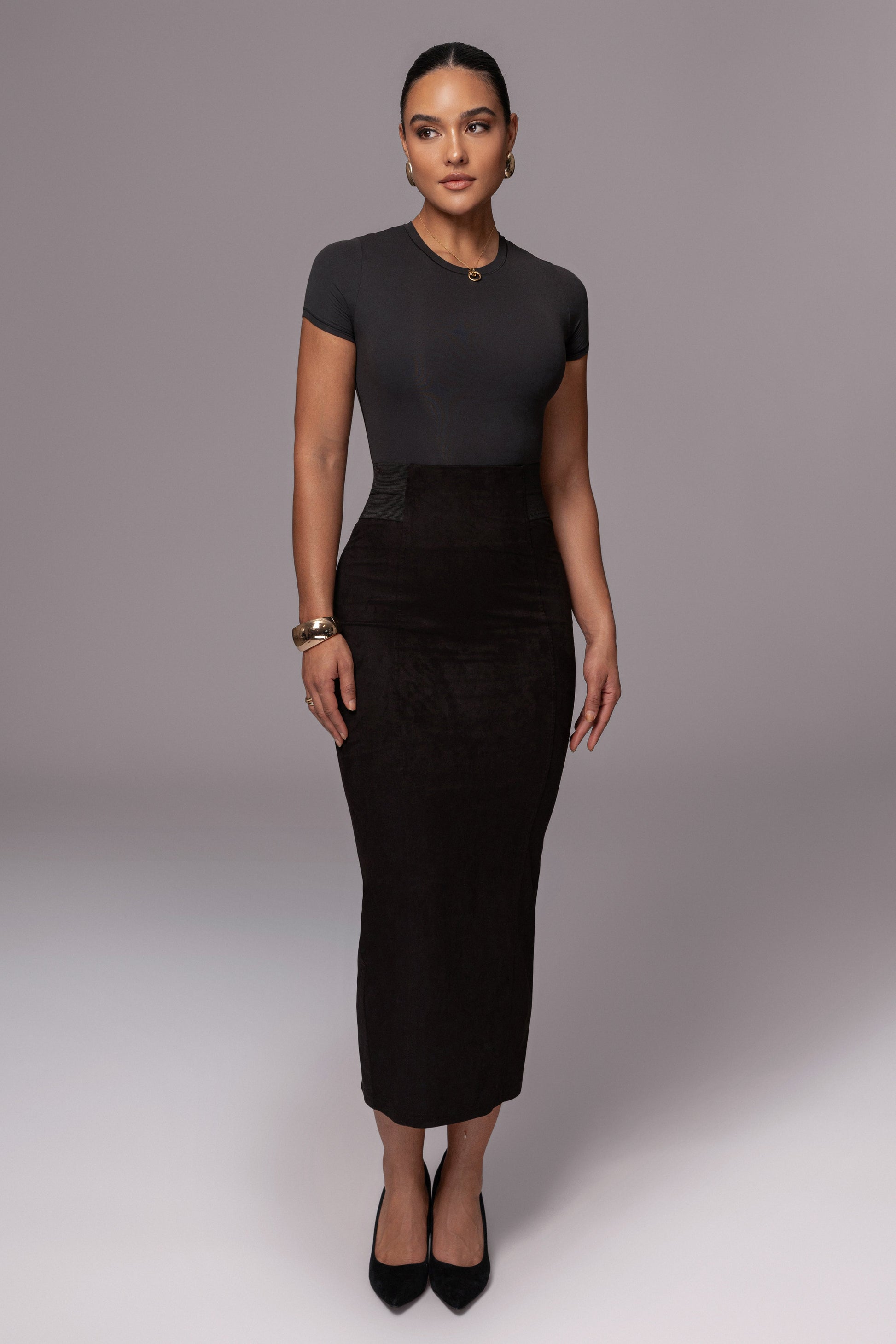 Black Phoenix Suede Skirt JLUXLABEL