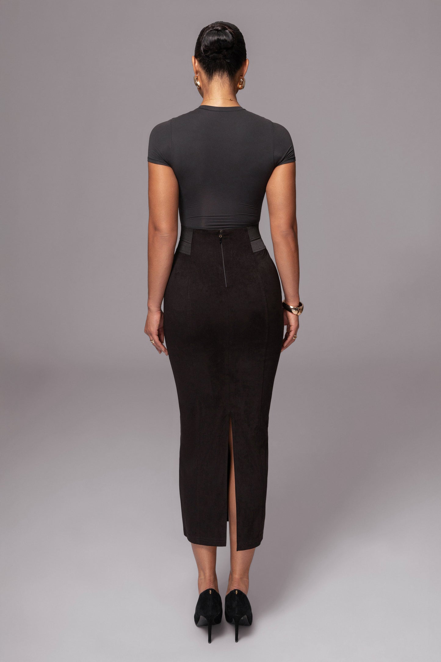 Black Phoenix Suede Skirt JLUXLABEL