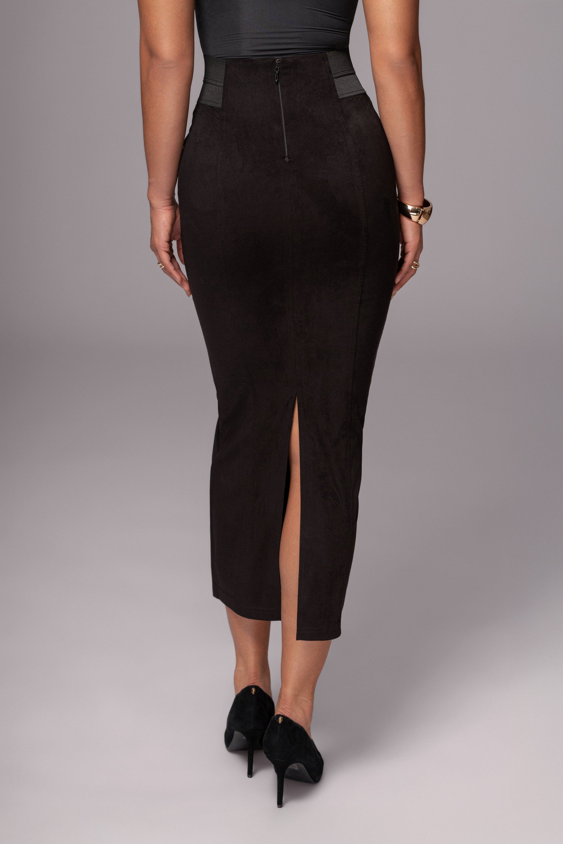 Black Phoenix Suede Skirt JLUXLABEL