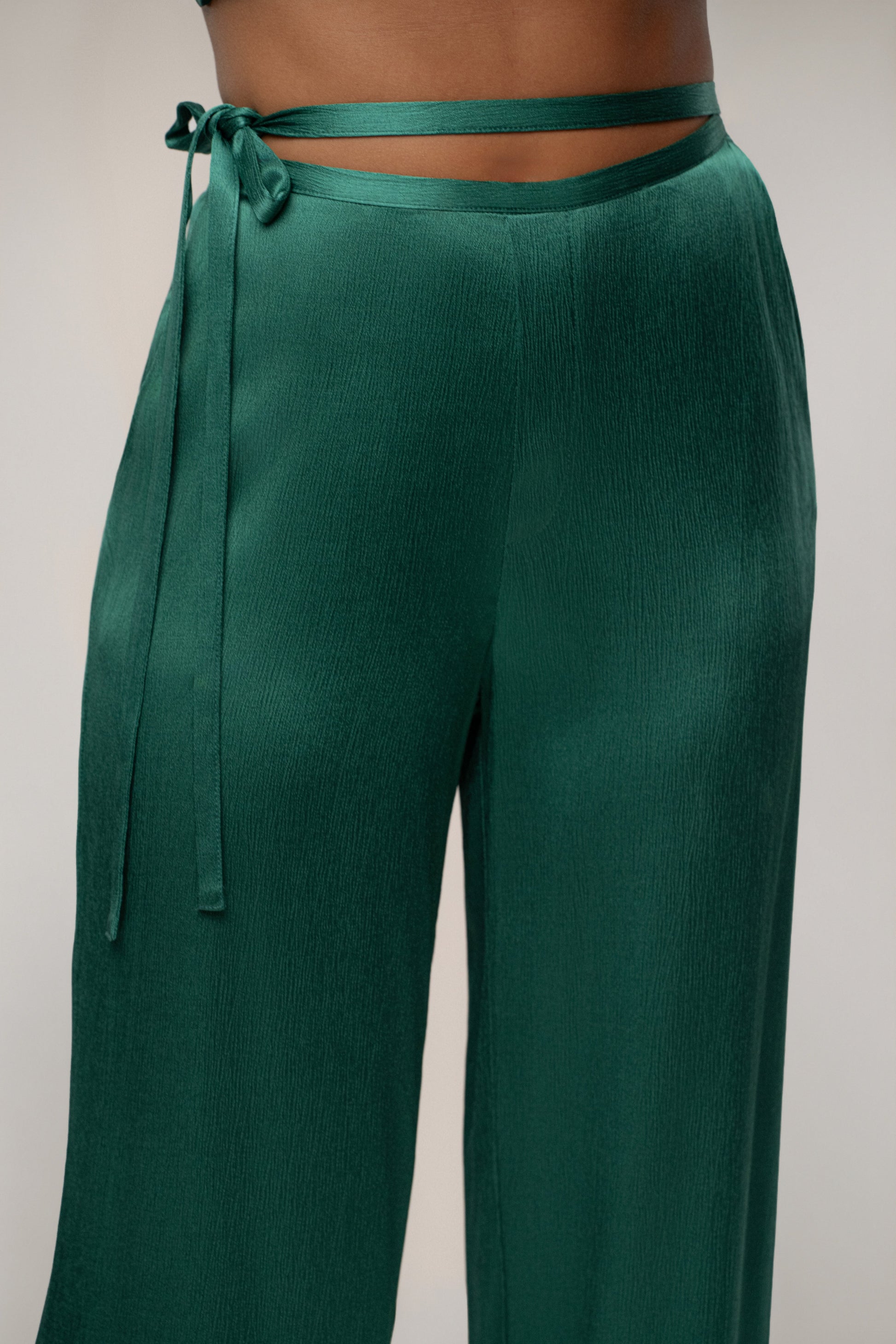 Emerald Deserae Satin Pants JLUXLABEL