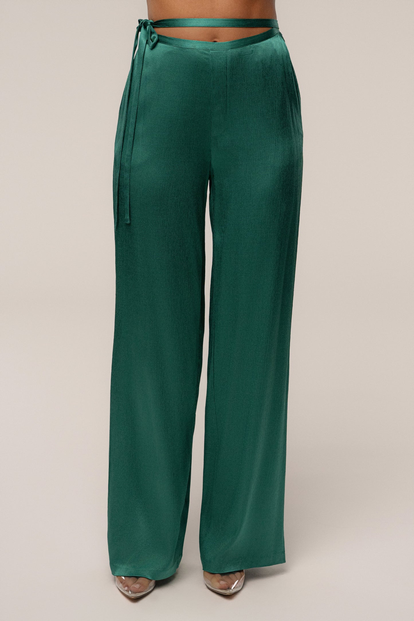 Emerald Deserae Satin Pants JLUXLABEL