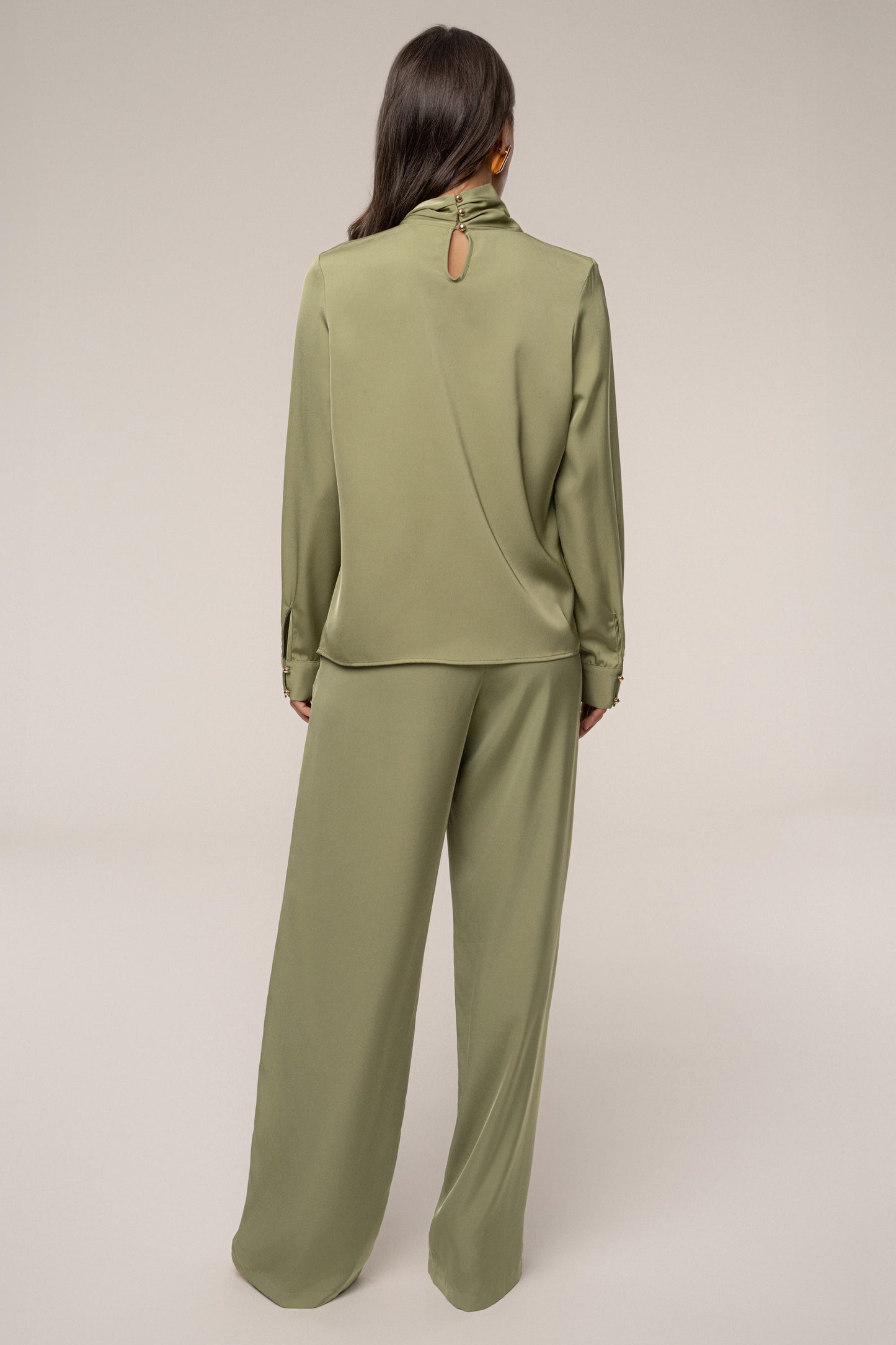 Olive Alexa Satin Blouse JLUXLABEL