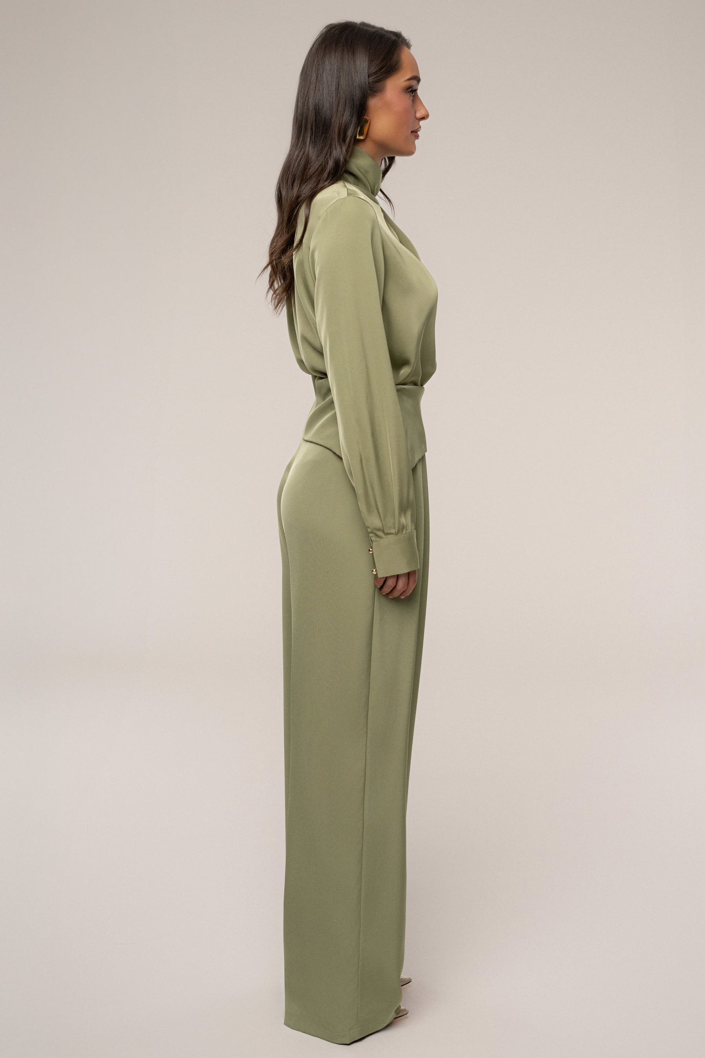 Olive Alexa Satin Blouse JLUXLABEL