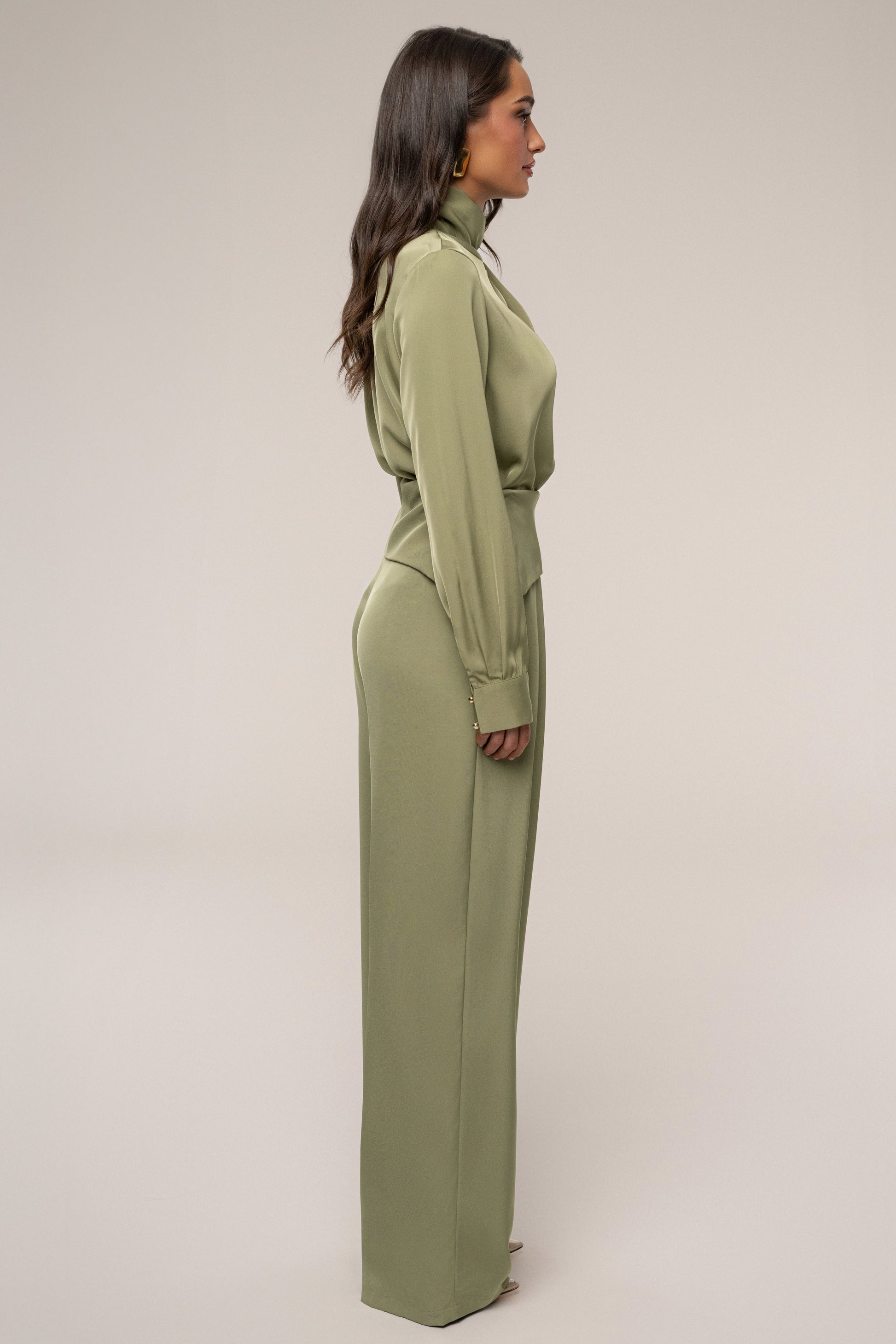 Olive Alexa Satin Blouse JLUXLABEL