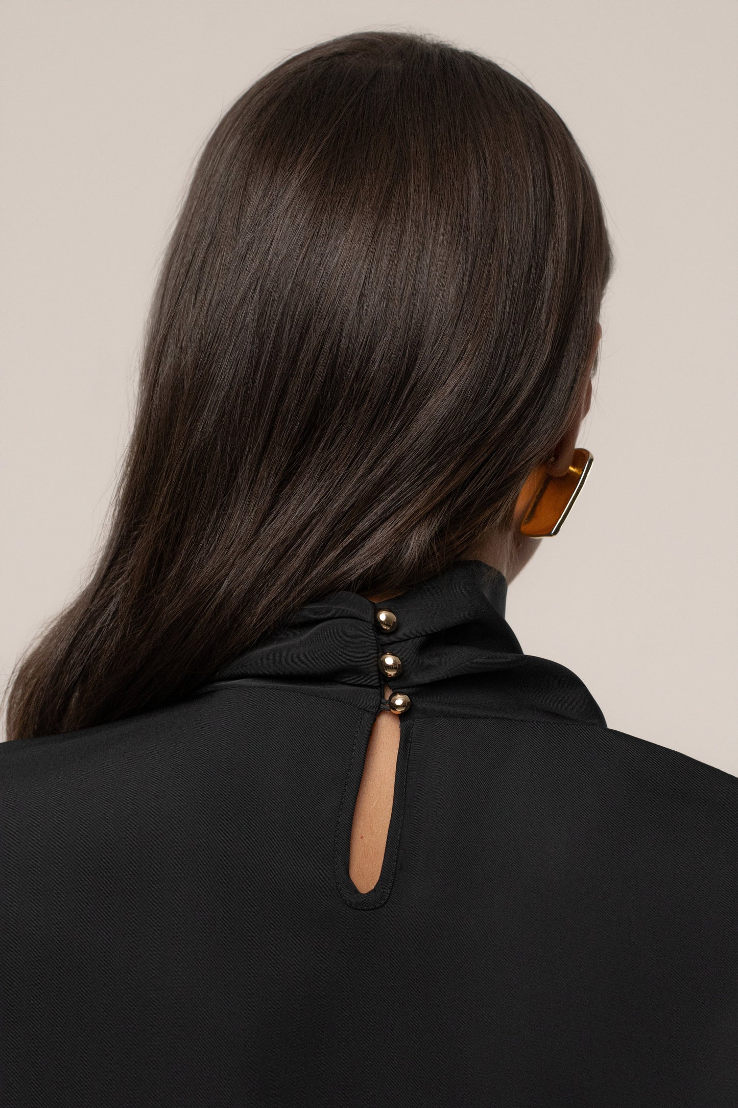 Black Alexa Satin Blouse JLUXLABEL
