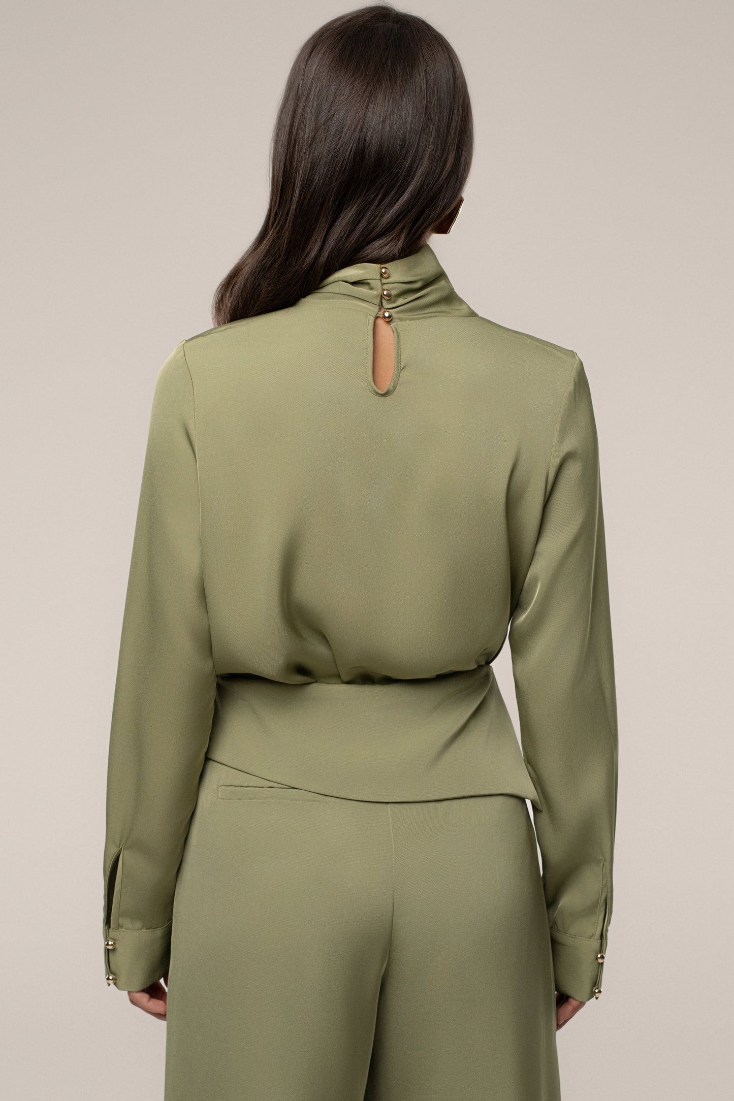 Olive Alexa Satin Blouse JLUXLABEL