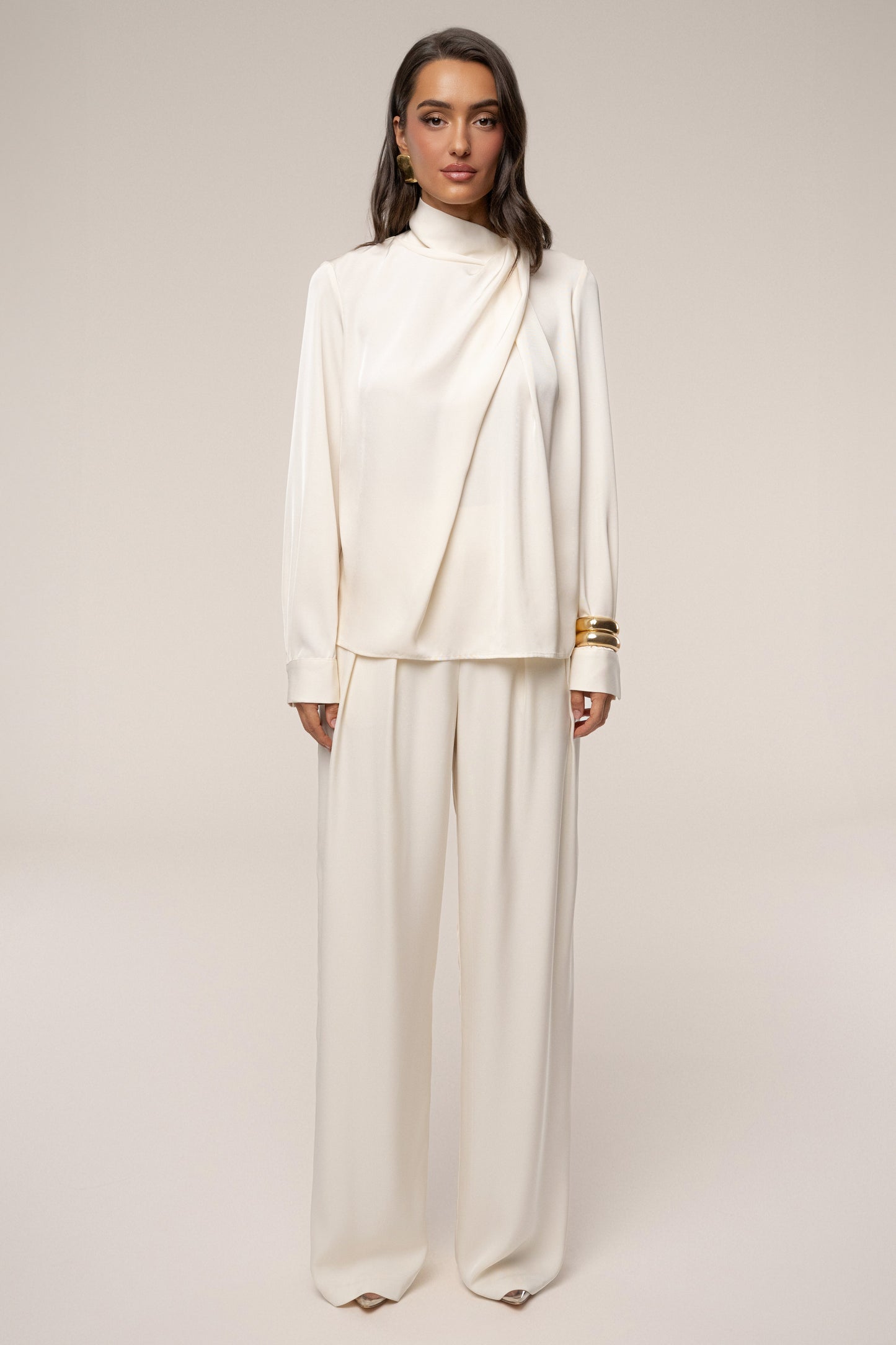 Buttercream Alexa Satin Blouse JLUXLABEL
