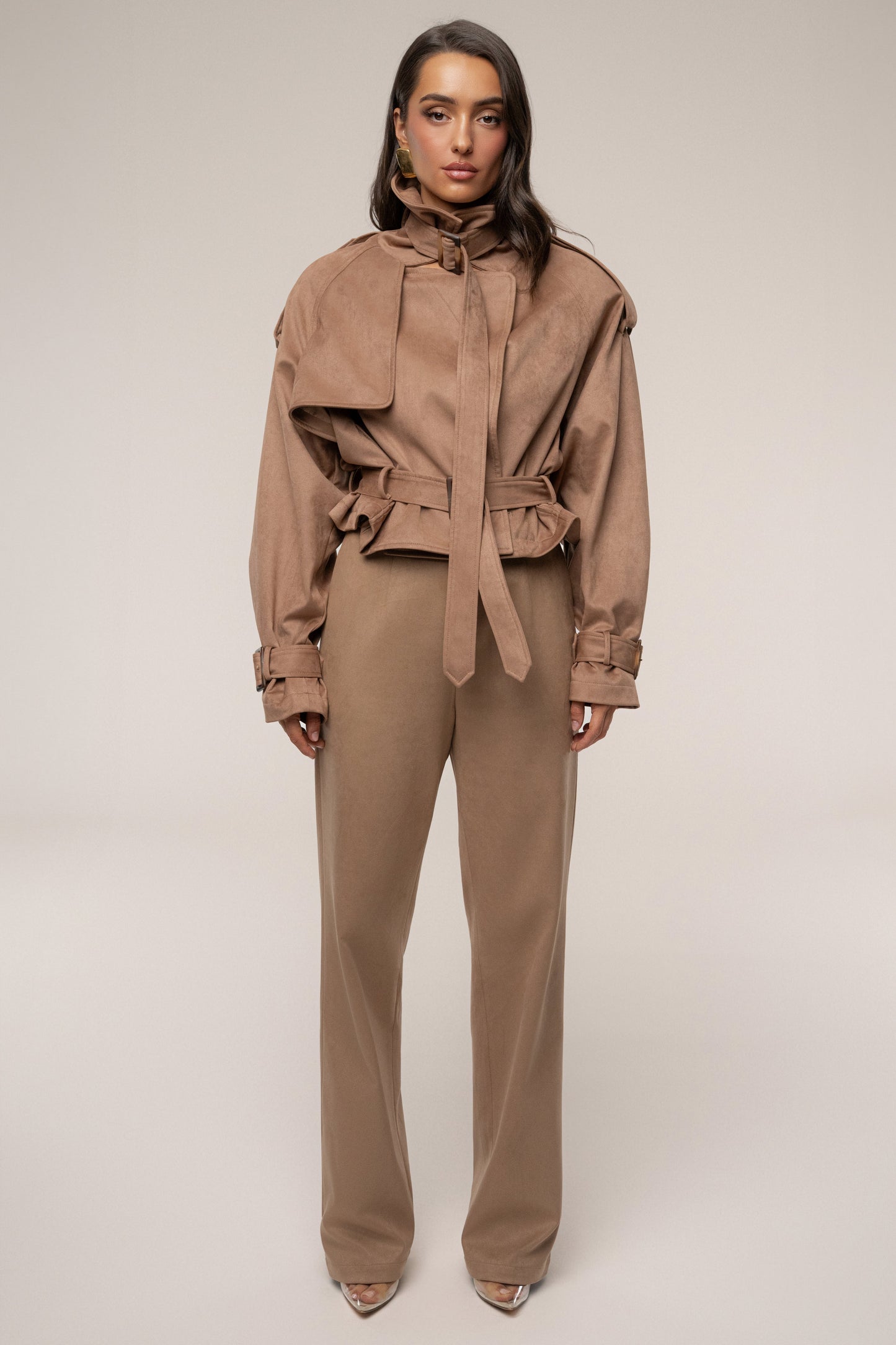 Tan Latte Cropped Jacket JLUXLABEL