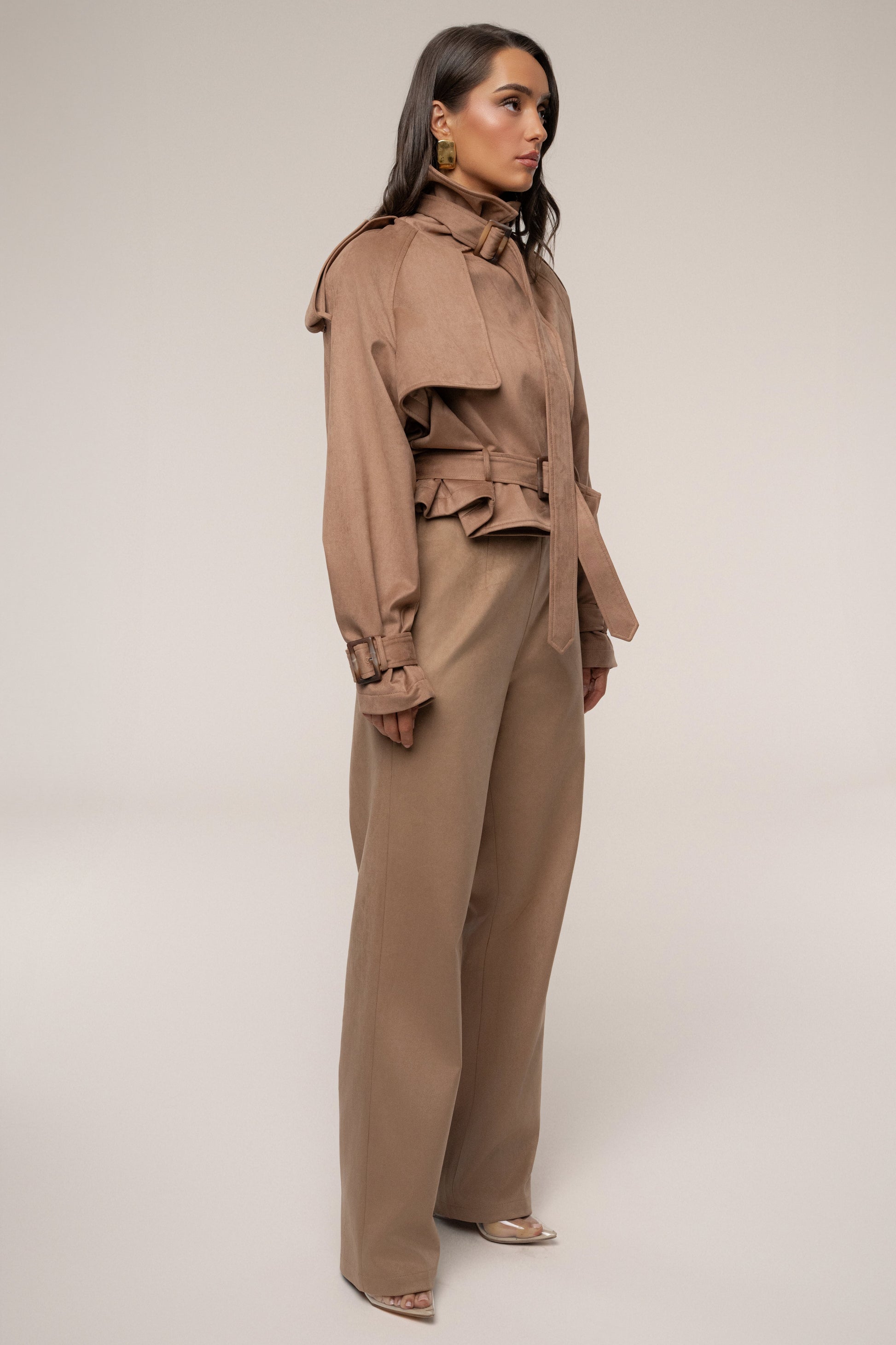 Tan Latte Cropped Jacket JLUXLABEL