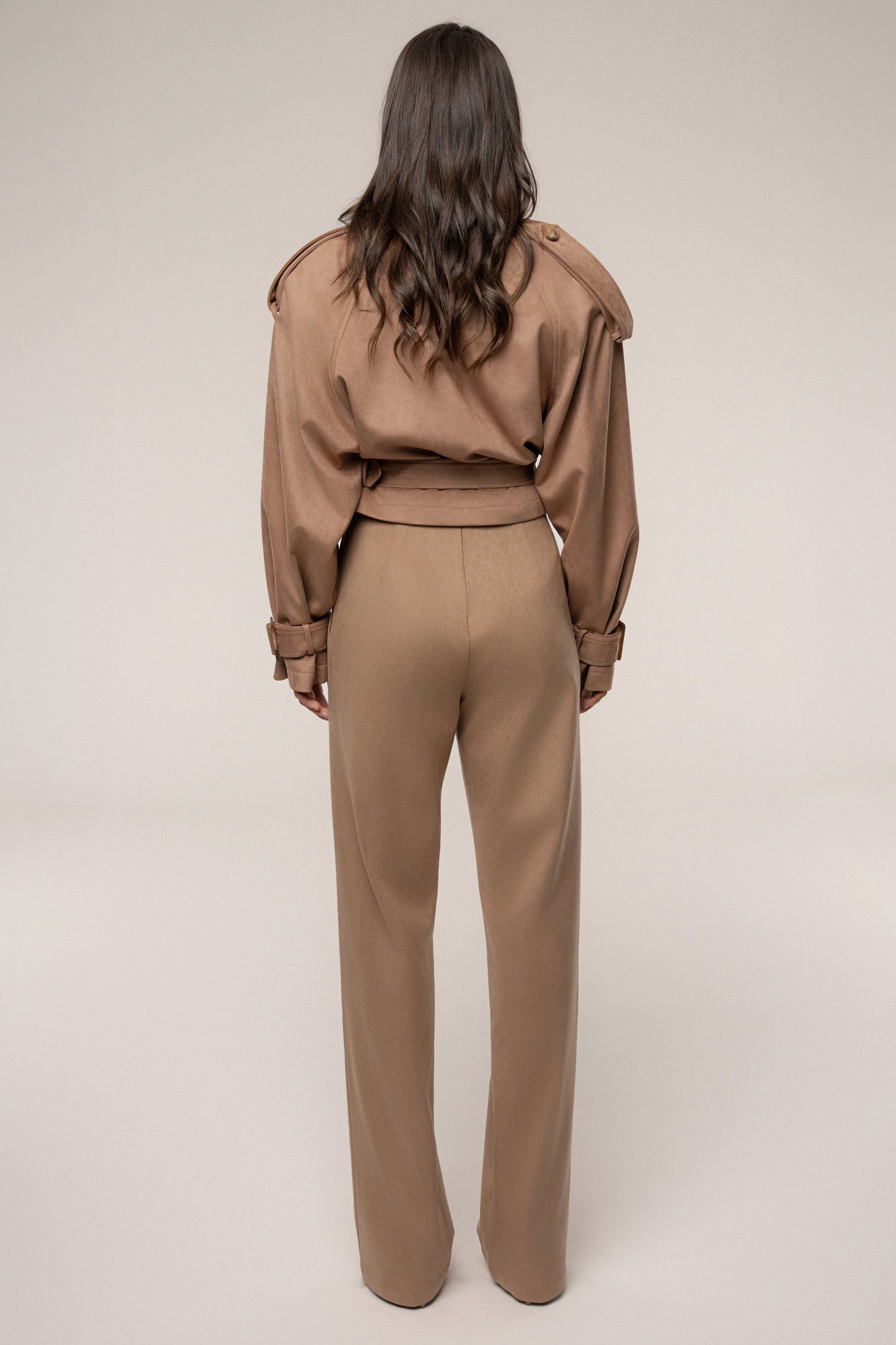 Beige Heidi Belted Suede Pant JLUXLABEL