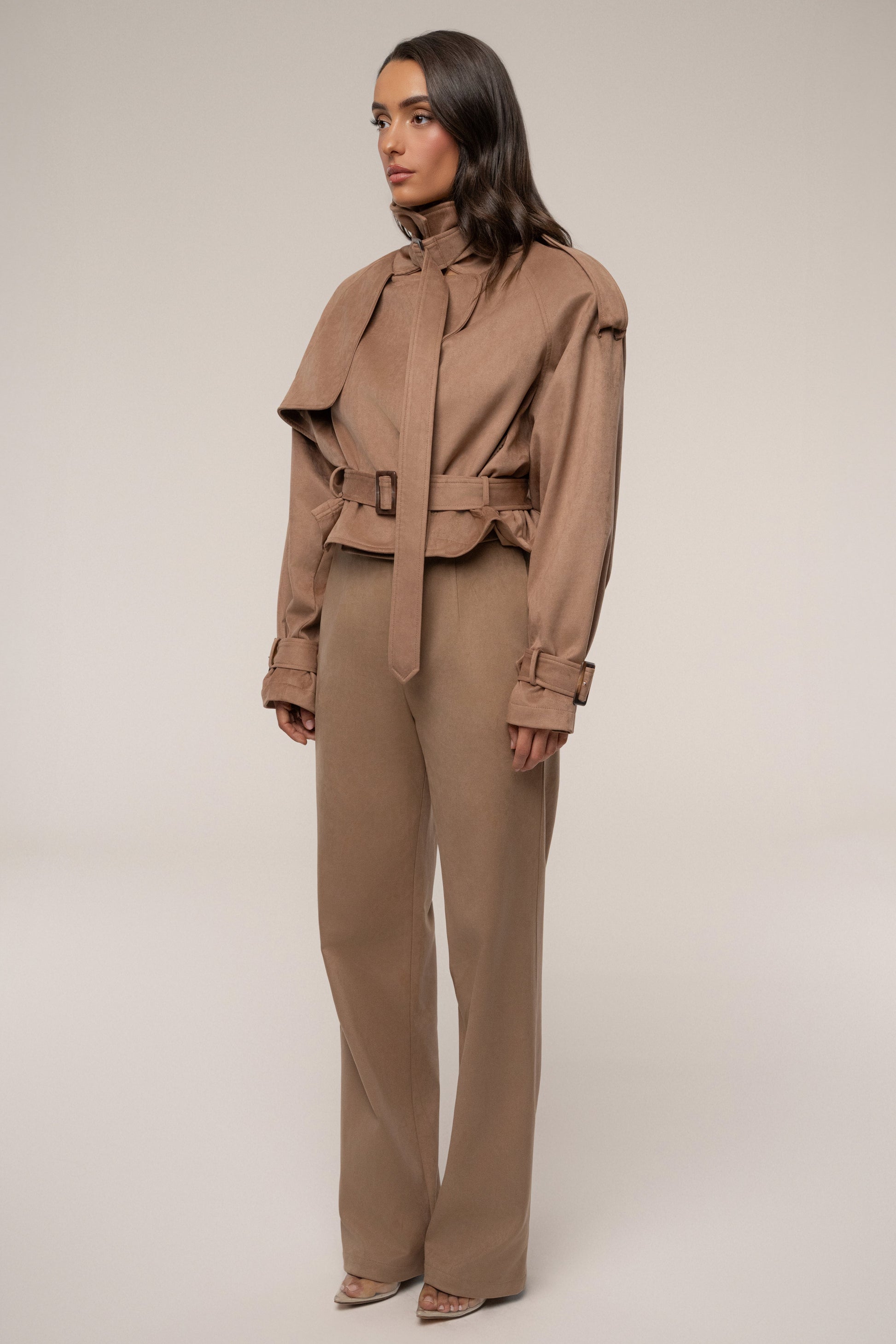 Tan Latte Cropped Jacket JLUXLABEL