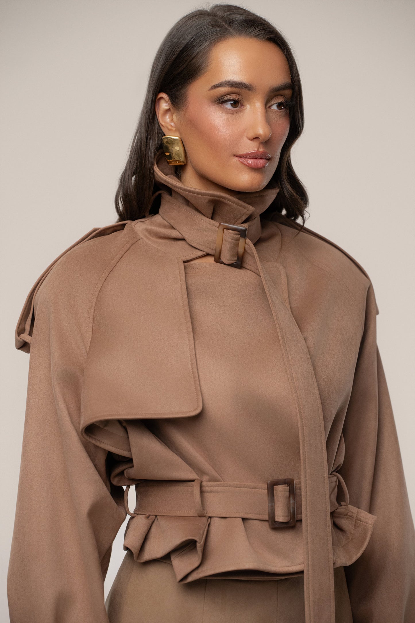 Tan Latte Cropped Jacket JLUXLABEL
