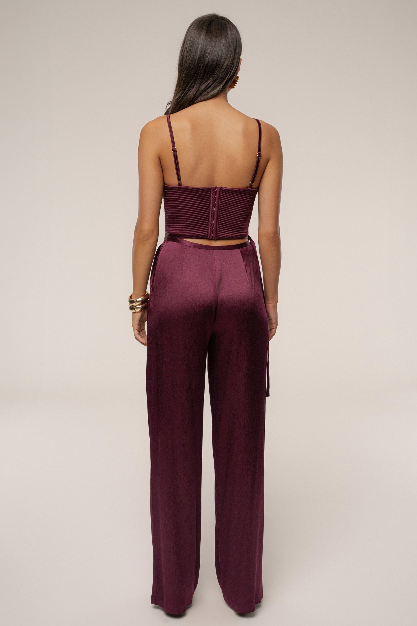 Burgundy Thalia Textured Bustier JLUXLABEL