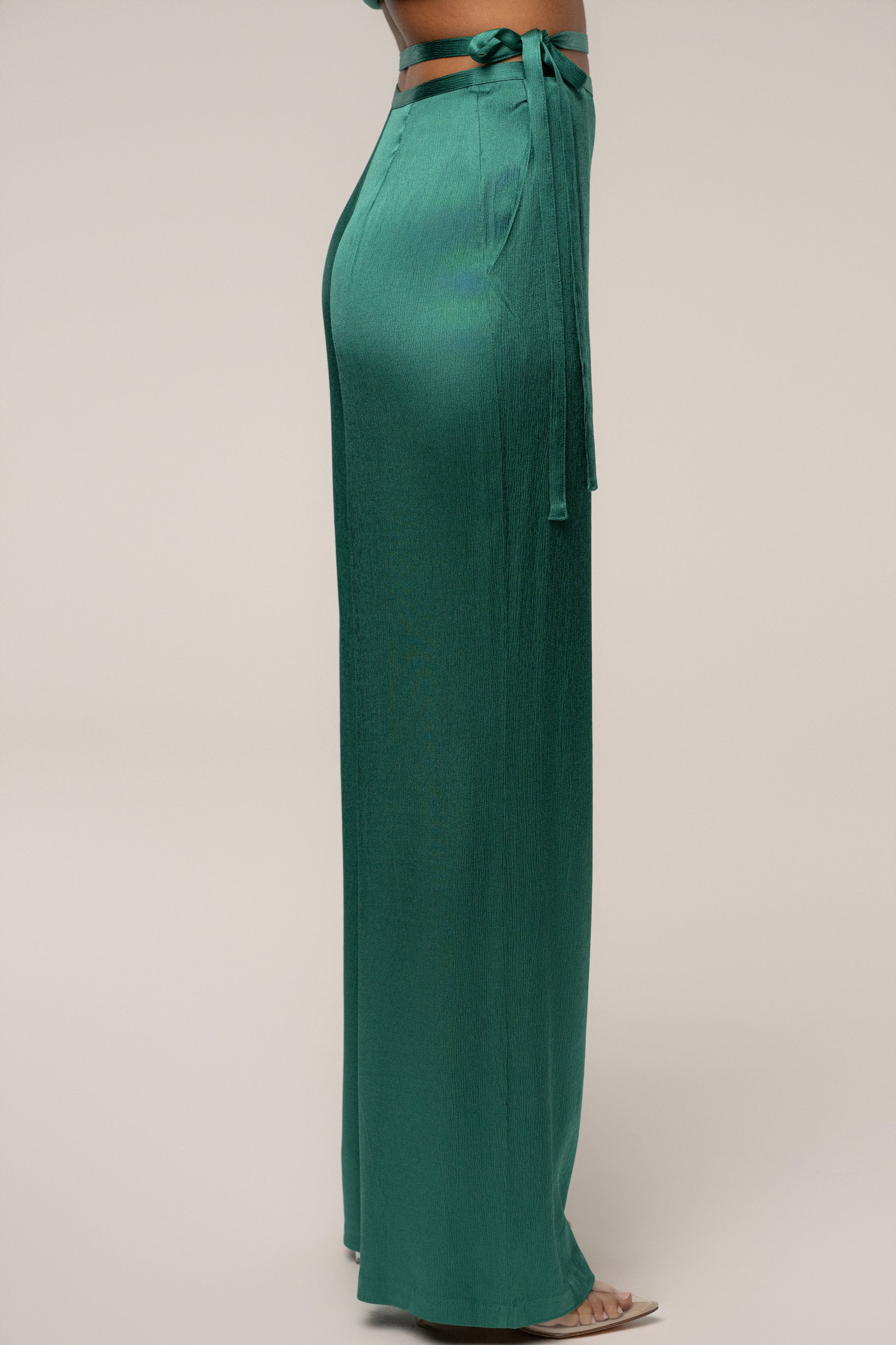 Emerald Deserae Satin Pants JLUXLABEL