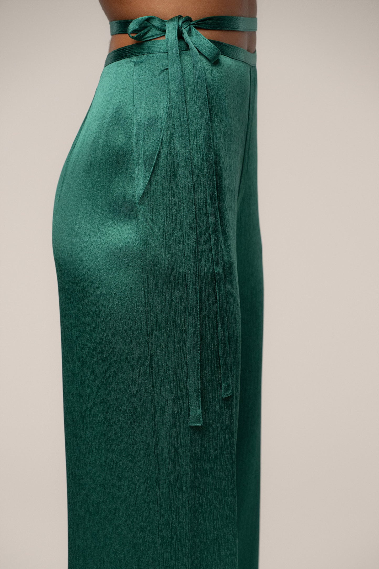Emerald Deserae Satin Pants JLUXLABEL