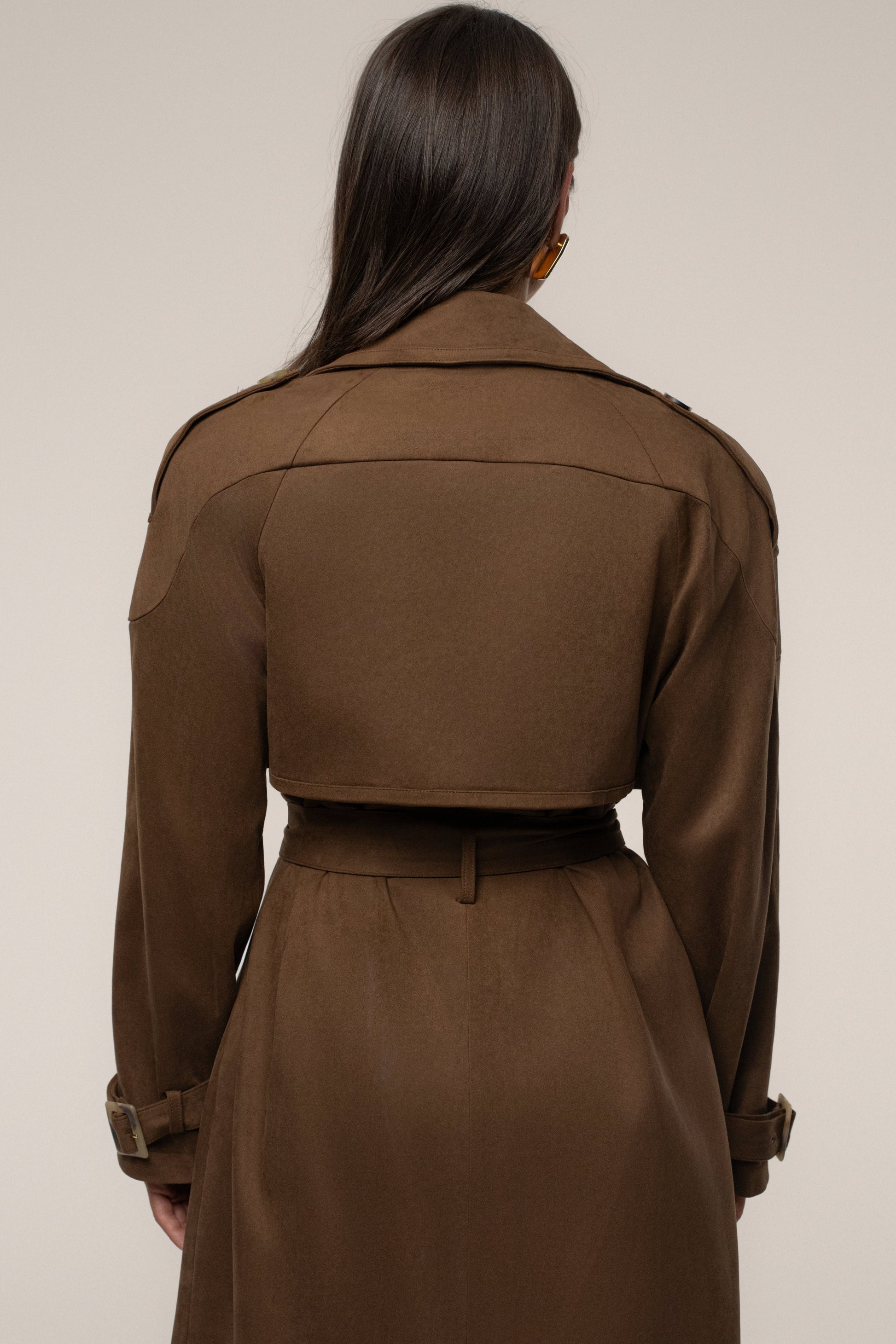 Chocolate Elite Suede Coat JLUXLABEL