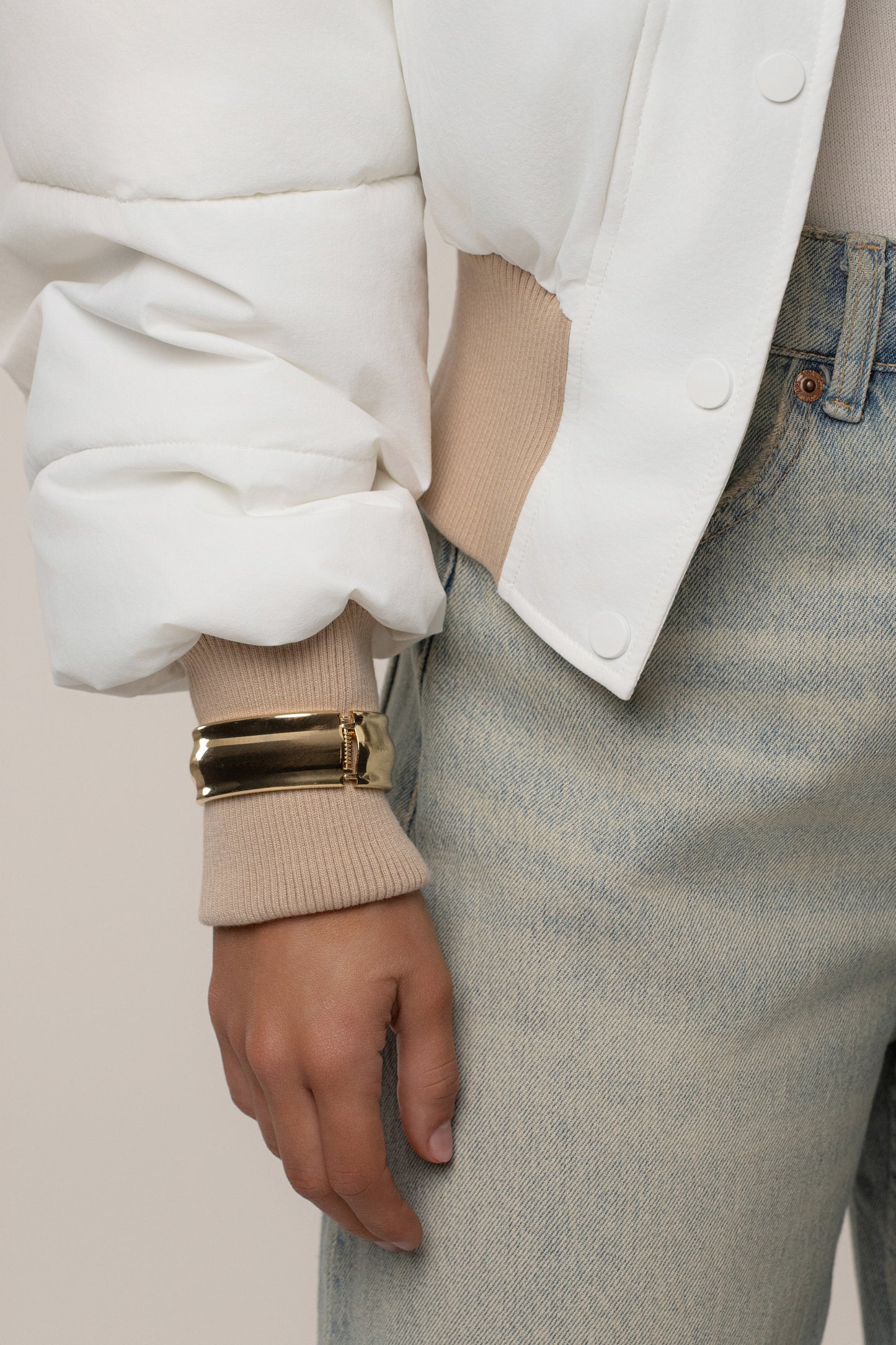 White Stassie Ribbed Jacket JLUXLABEL