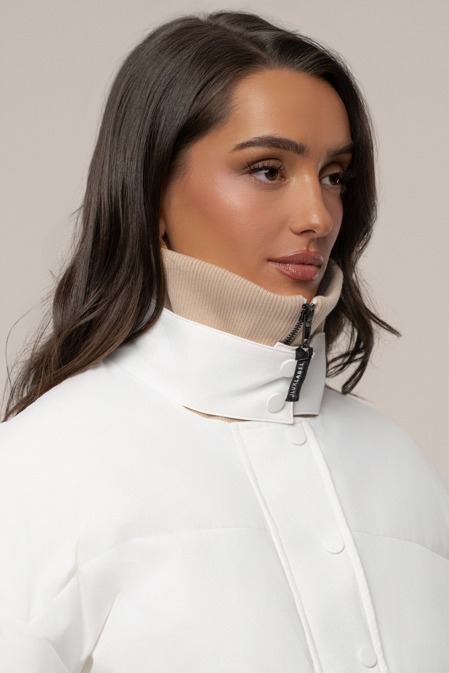 White Stassie Ribbed Jacket JLUXLABEL