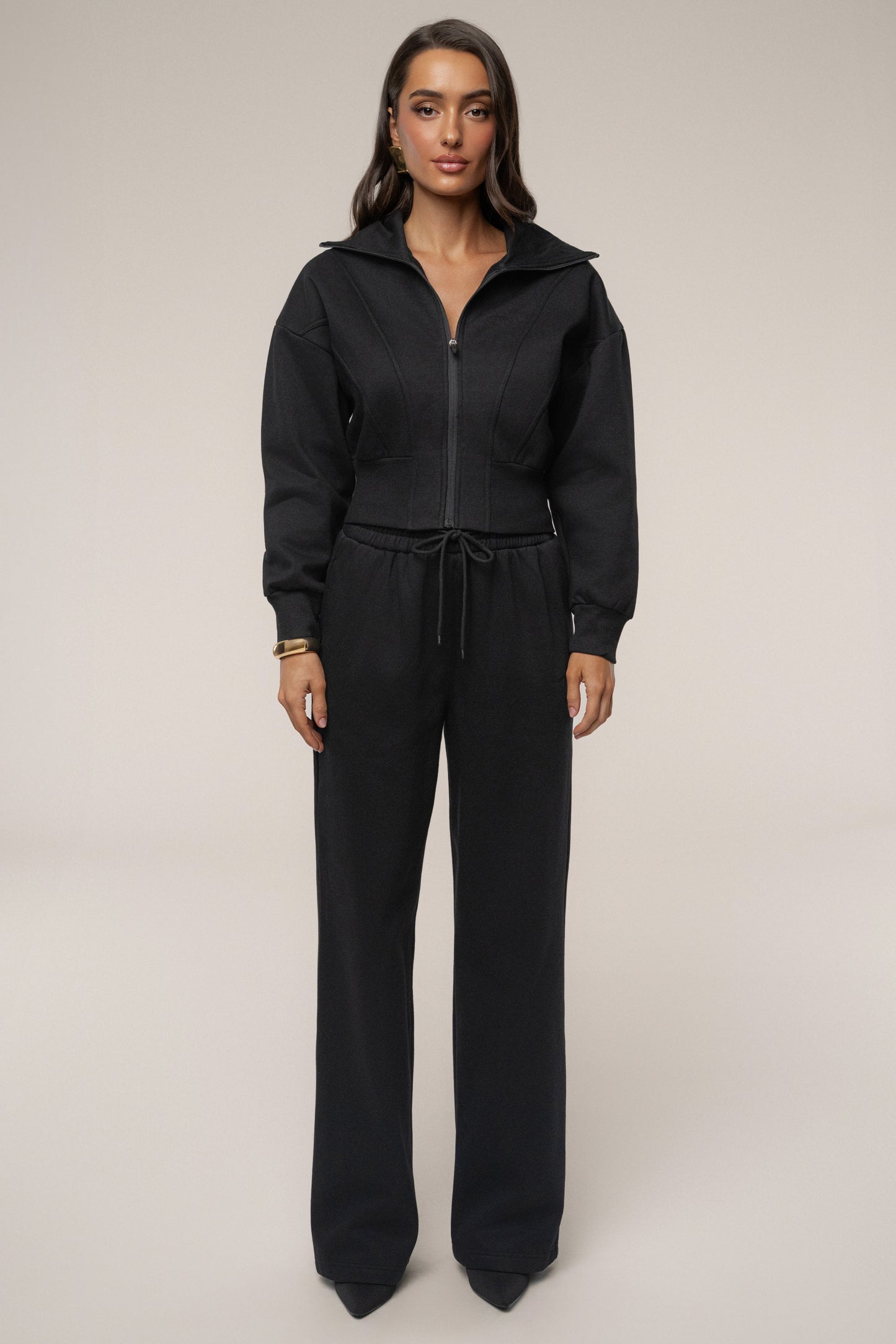 Black JLUXLABEL Logo Fleece Pants JLUXLABEL
