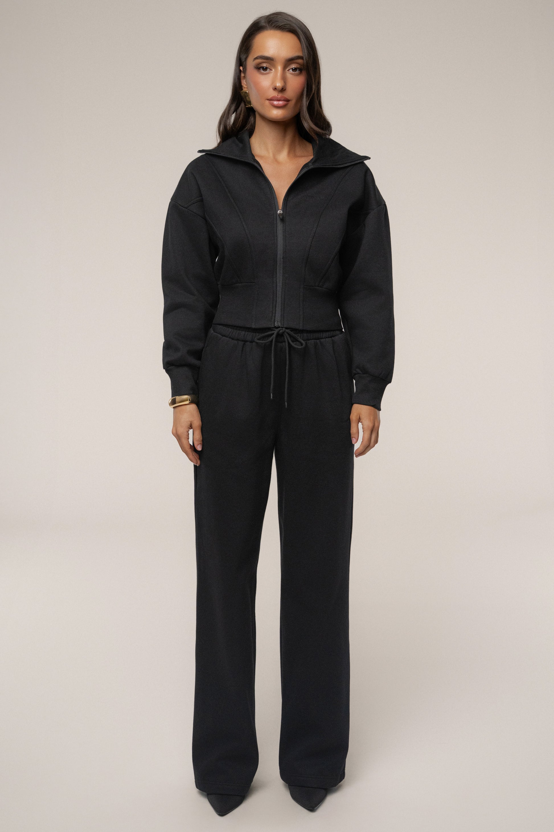 Black JLUXLABEL Logo Fleece Pants JLUXLABEL
