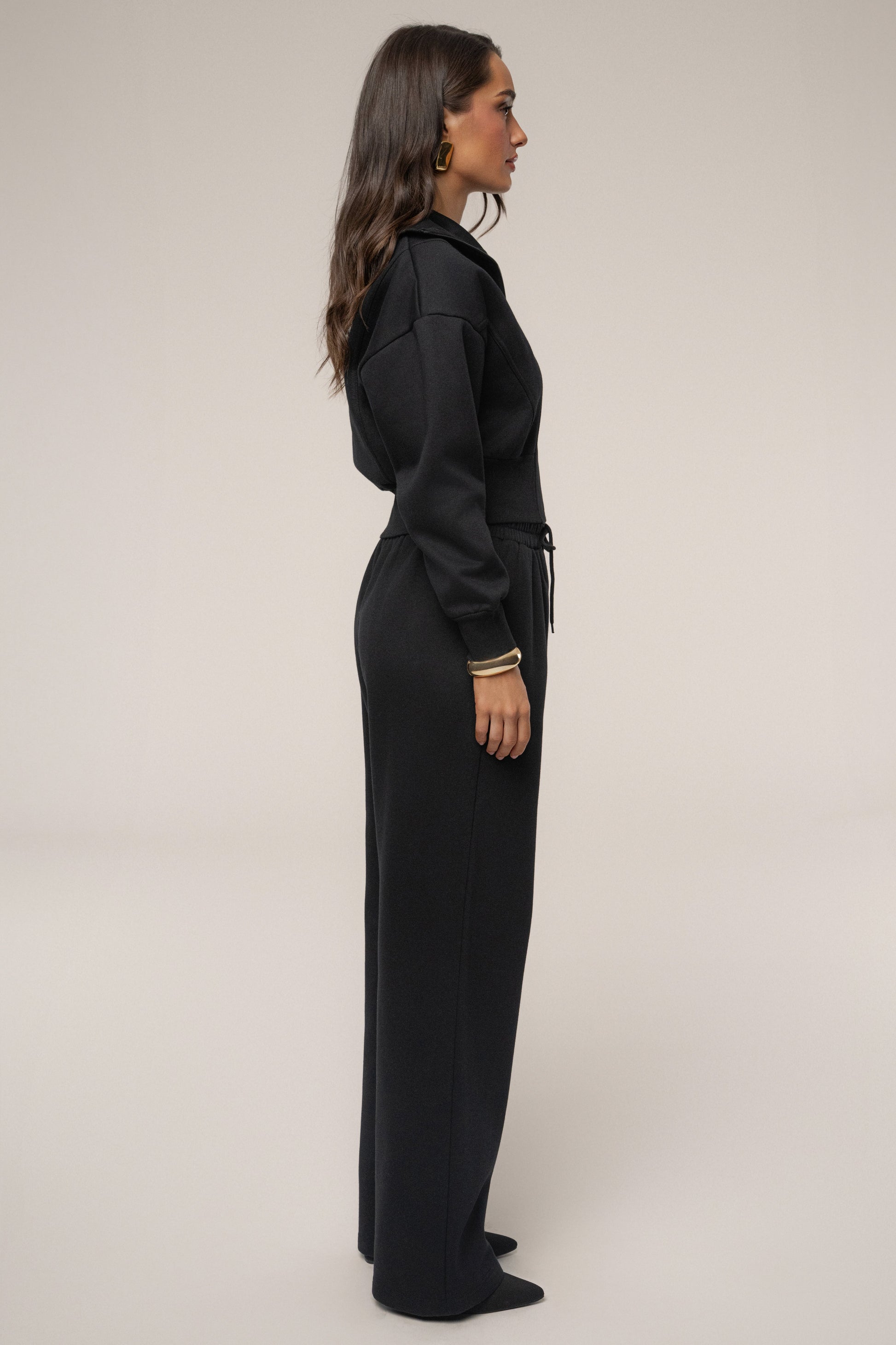 Black JLUXLABEL Logo Fleece Pants JLUXLABEL