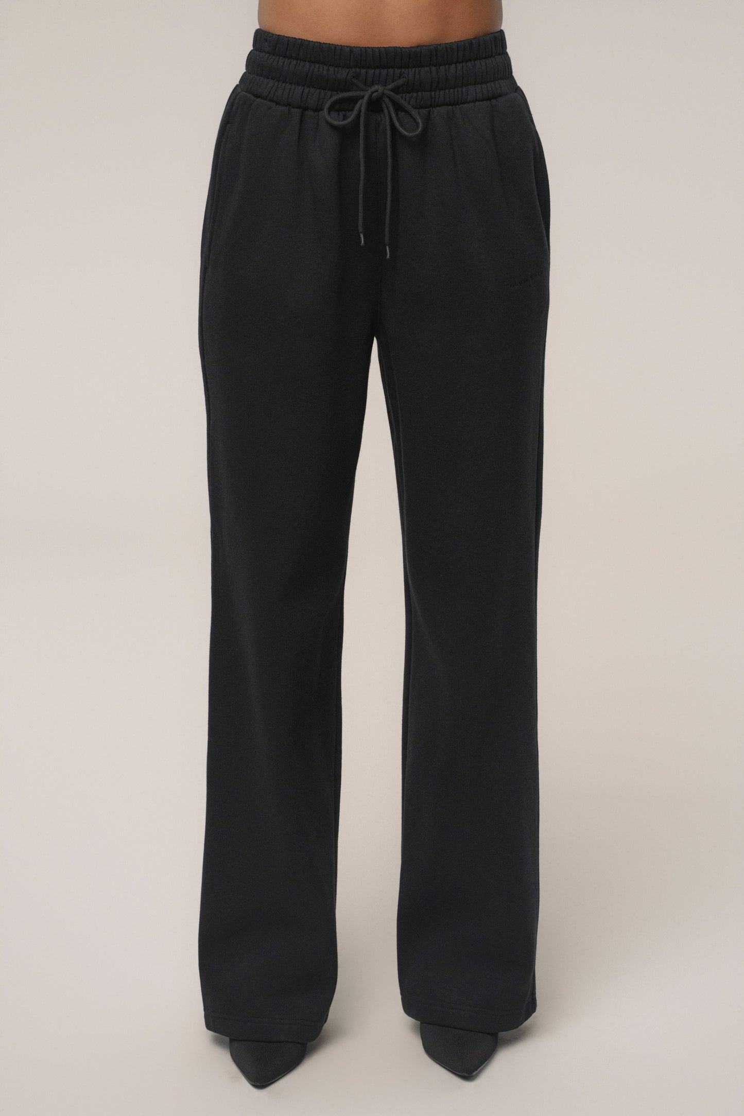 Black JLUXLABEL Logo Fleece Pants JLUXLABEL
