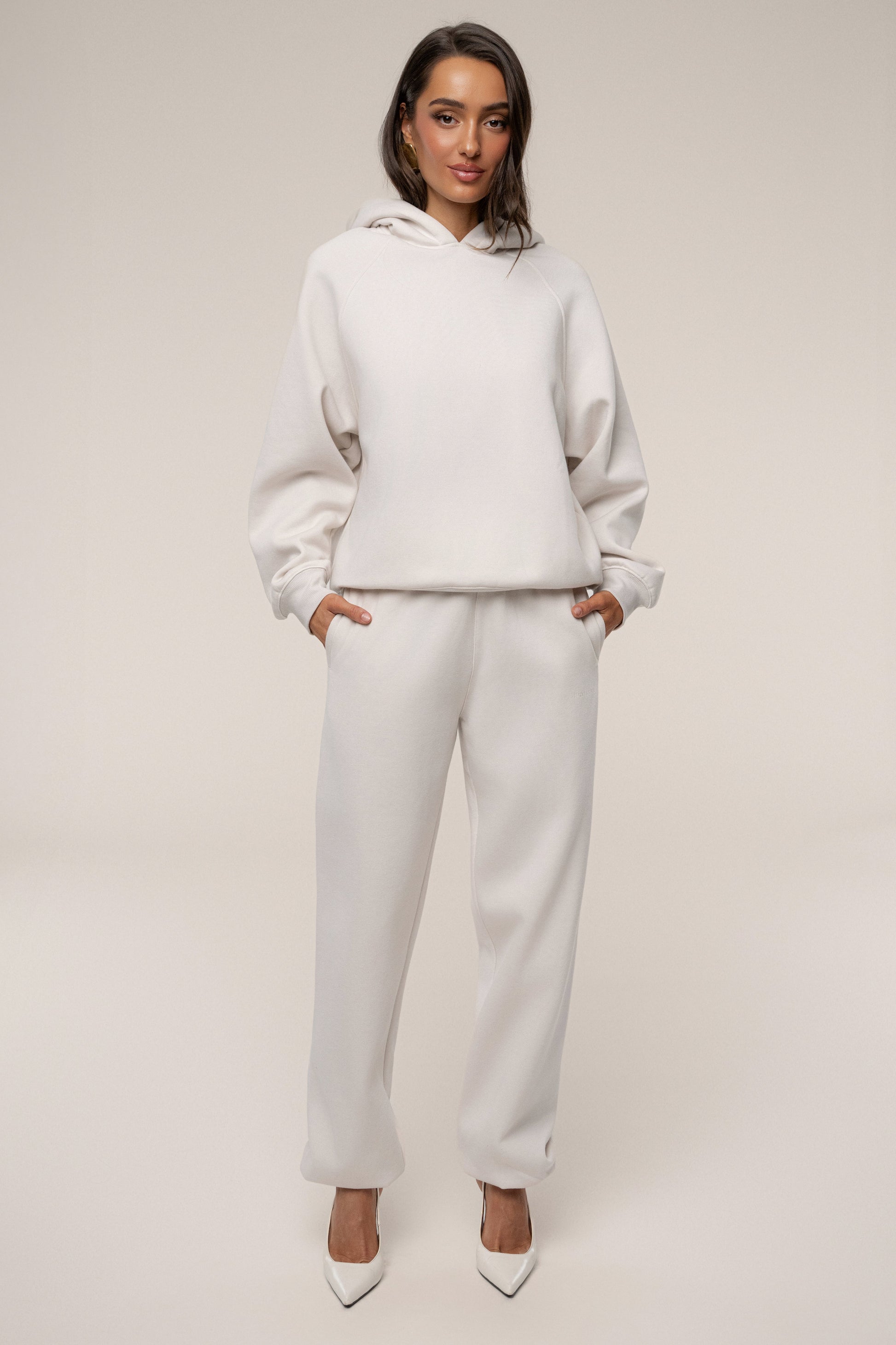 Bone JLUXLABEL Logo Pullover Hoodie JLUXLABEL