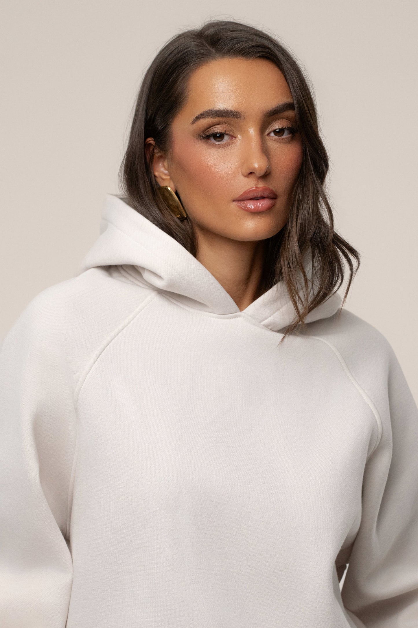Bone JLUXLABEL Logo Pullover Hoodie JLUXLABEL