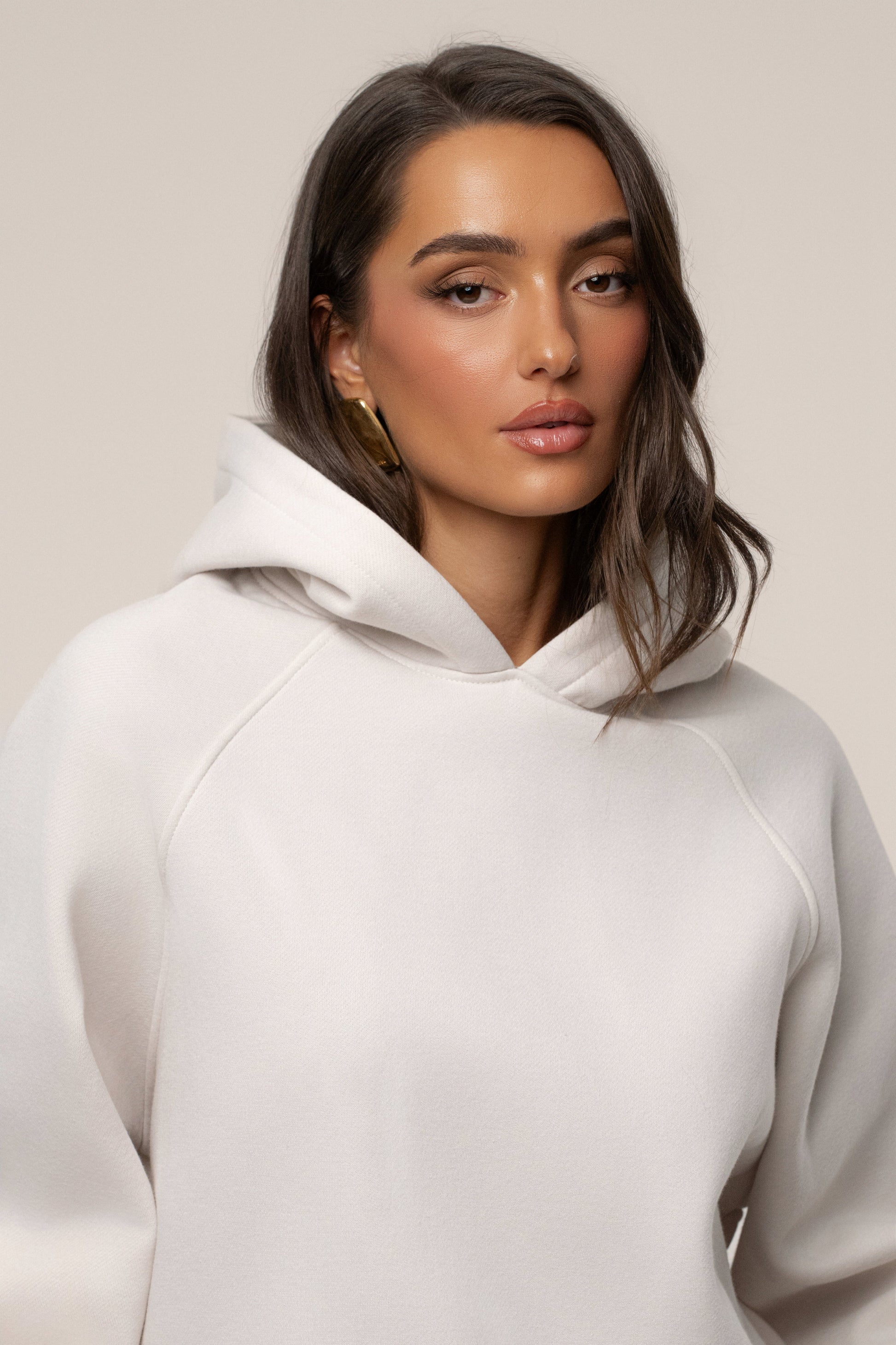 Bone JLUXLABEL Logo Pullover Hoodie JLUXLABEL