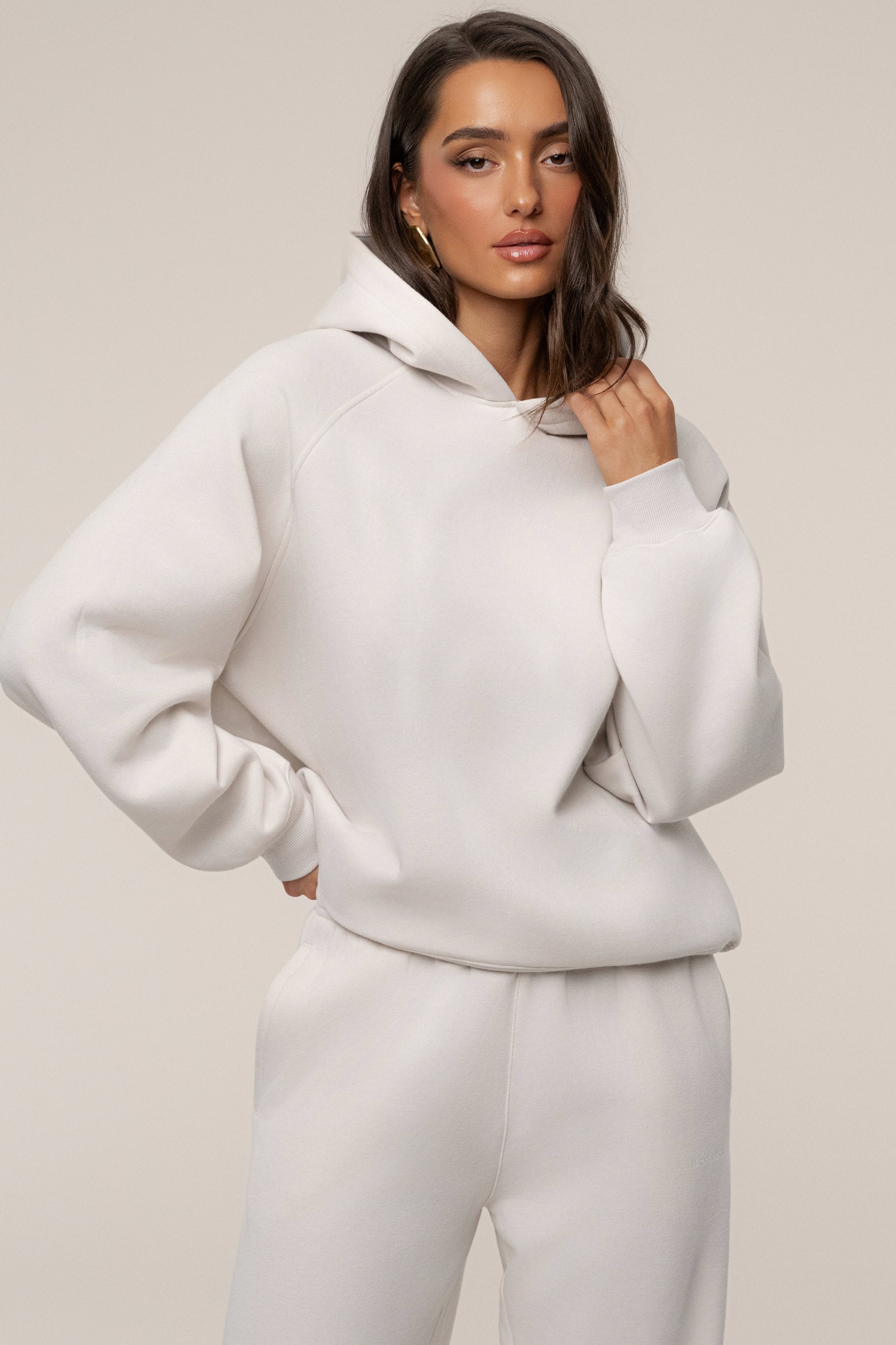 Bone JLUXLABEL Logo Pullover Hoodie JLUXLABEL