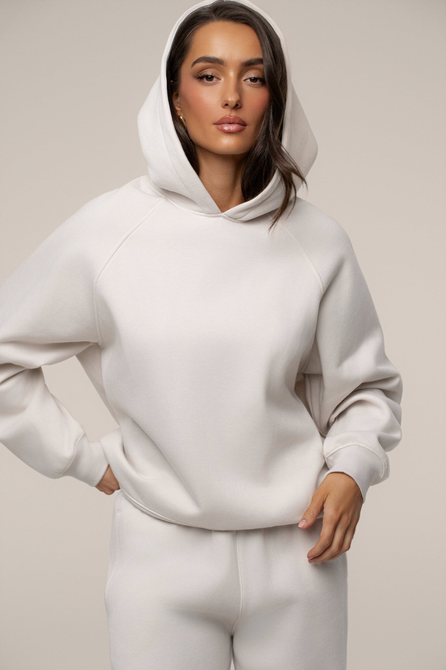 Bone JLUXLABEL Logo Pullover Hoodie JLUXLABEL