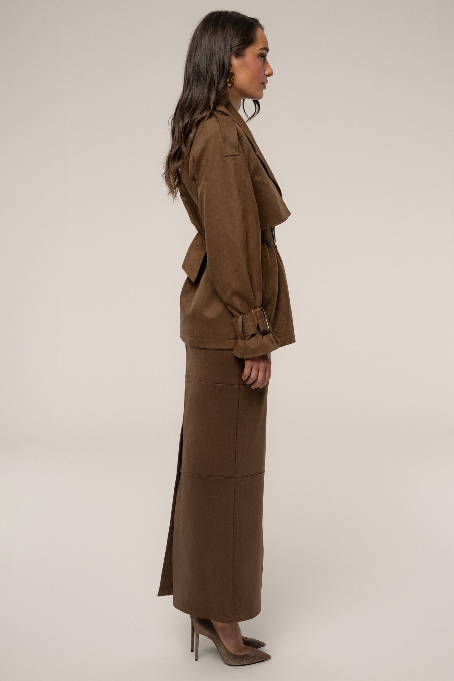 Chocolate Nightfall Suede Jacket JLUXLABEL