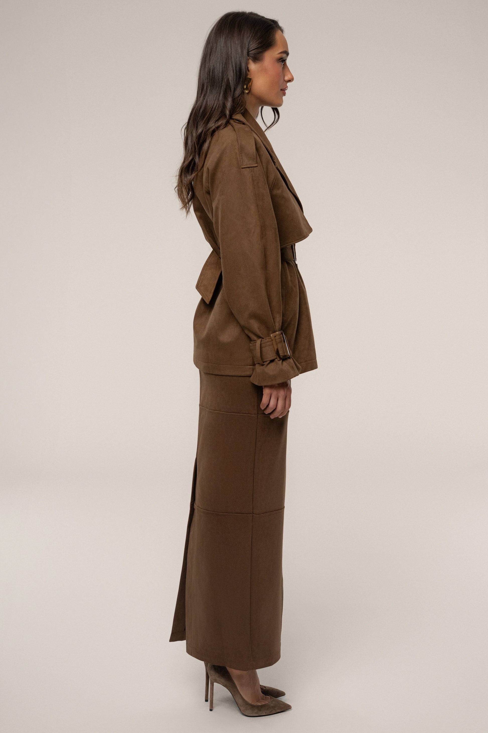 Chocolate Nightfall Suede Jacket JLUXLABEL