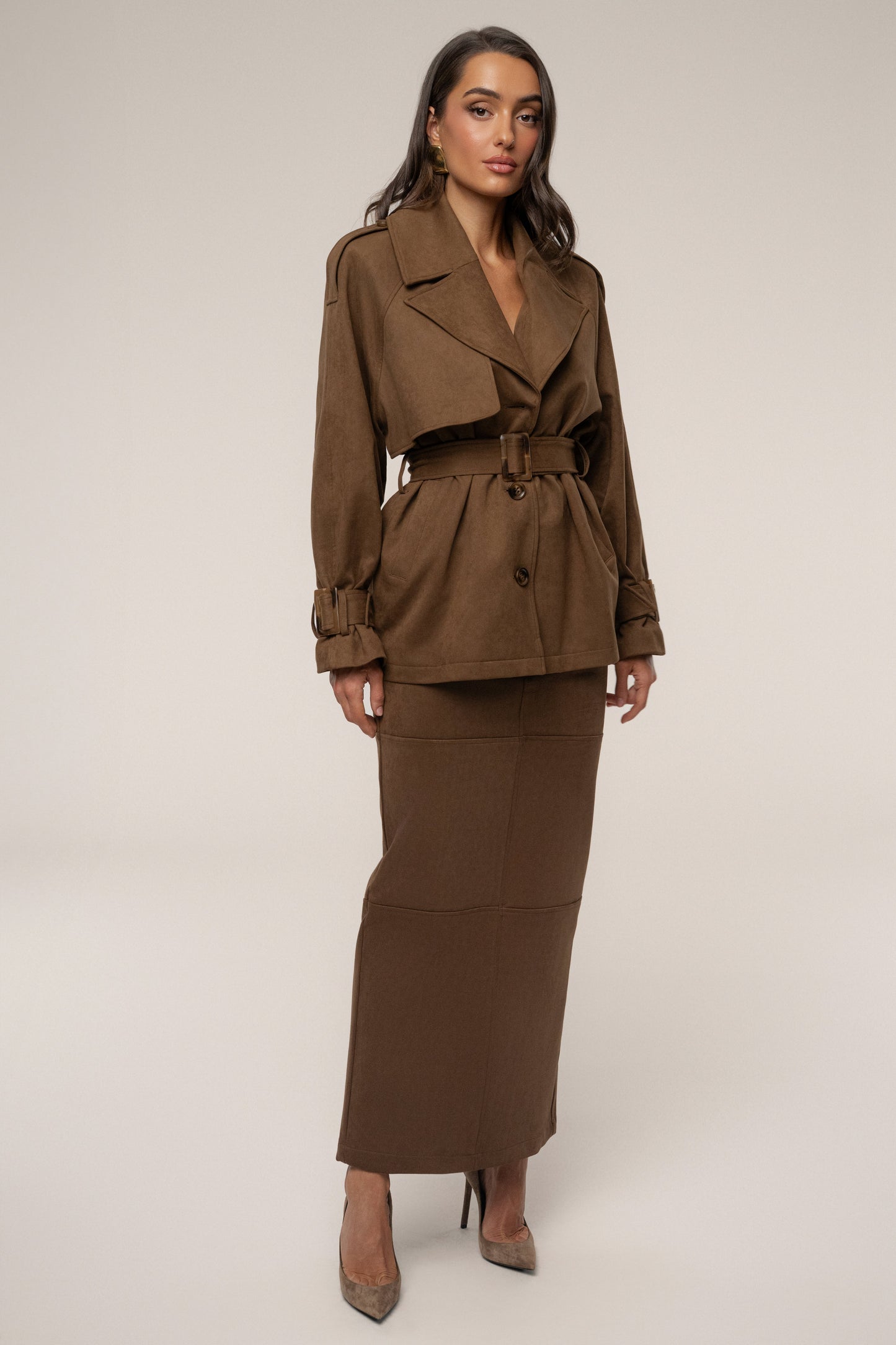 Chocolate Nightfall Suede Jacket JLUXLABEL
